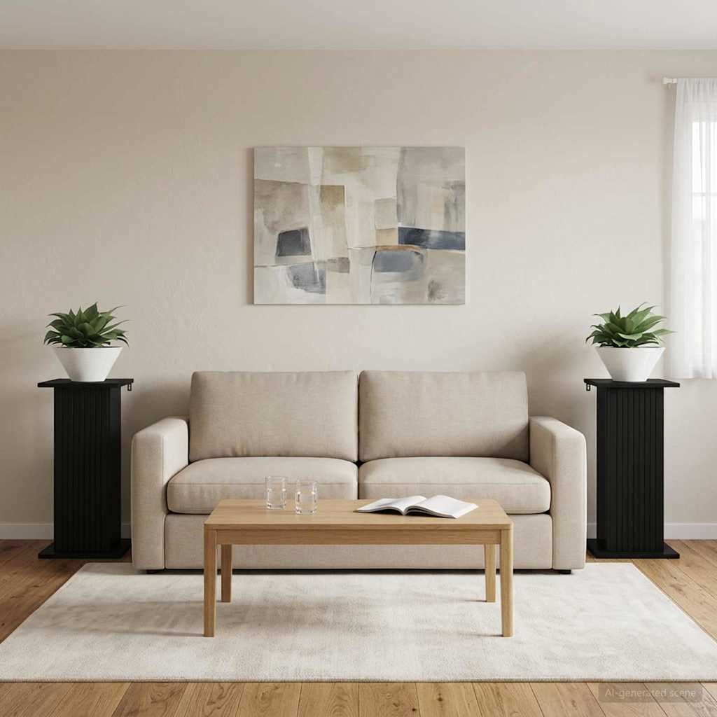 Supporto per piante 2 pz Nero 30,5 x 30 x 60,5 cm
