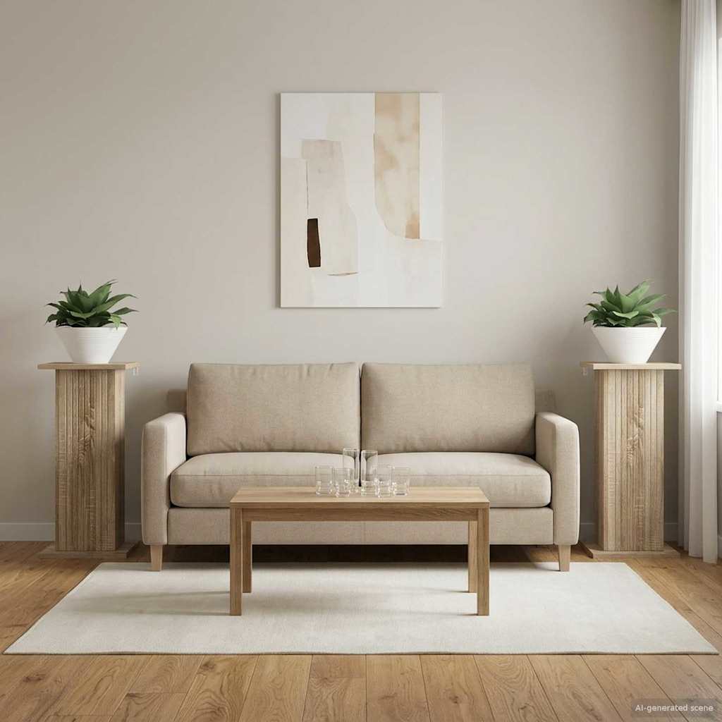 Supporto per piante 2 pz Rovere Sonoma 30,5 x 30 x 60,5 cm