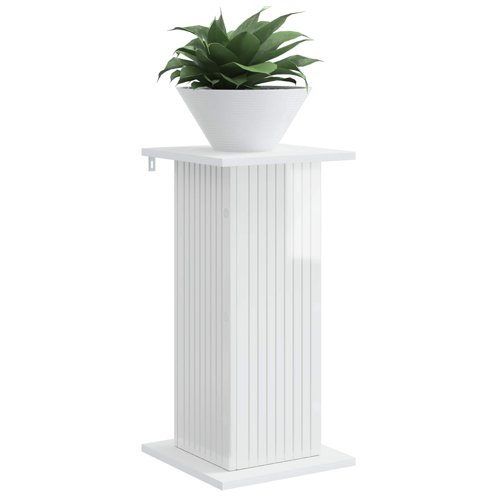 Supporto per piante 2 pz Bianco Lucido 30,5 x 30 x 60,5 cm
