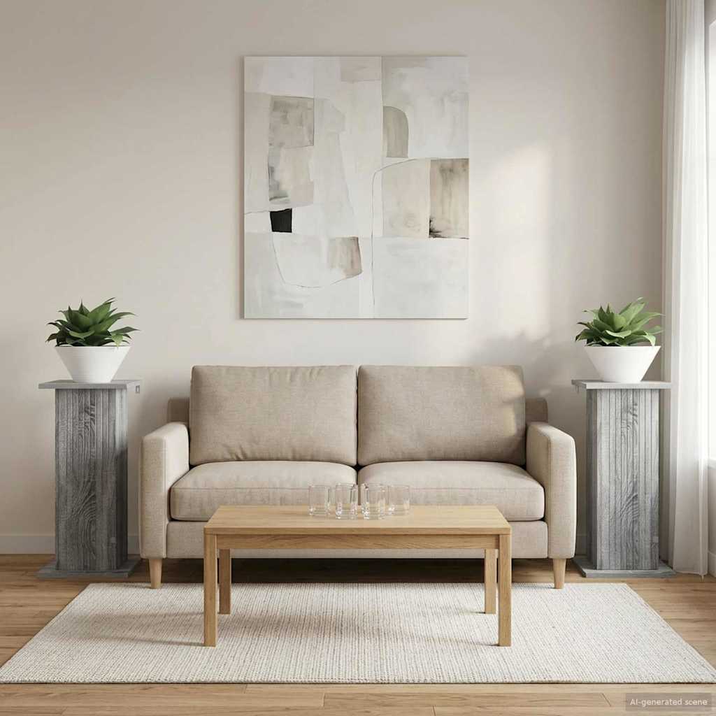 Supporto per piante 2 pz Grigio Sonoma 30,5 x 30 x 60,5 cm