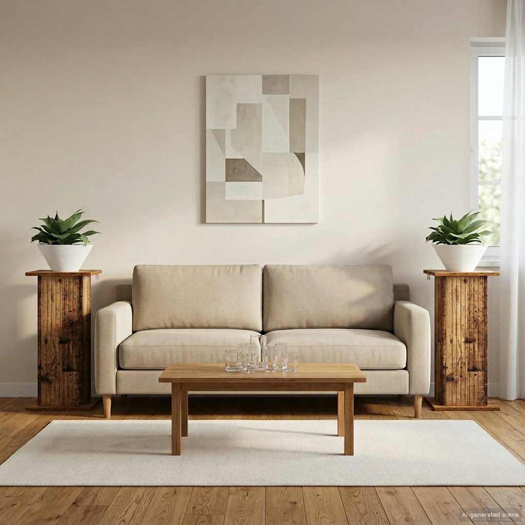 Supporto per piante 2 pz Legno antico 30,5 x 30 x 60,5 cm