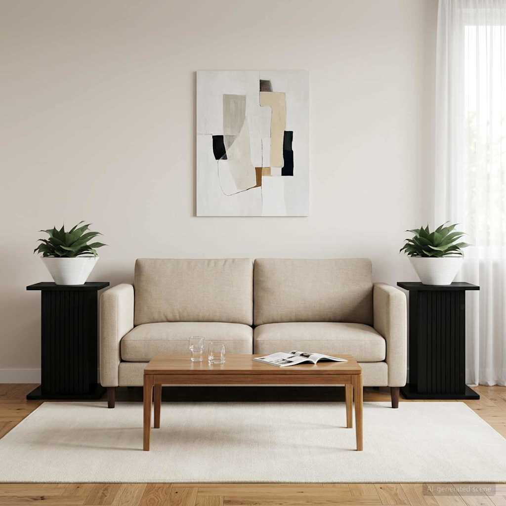 Supporto per piante 2 pz Nero 30,5 x 30 x 43 cm
