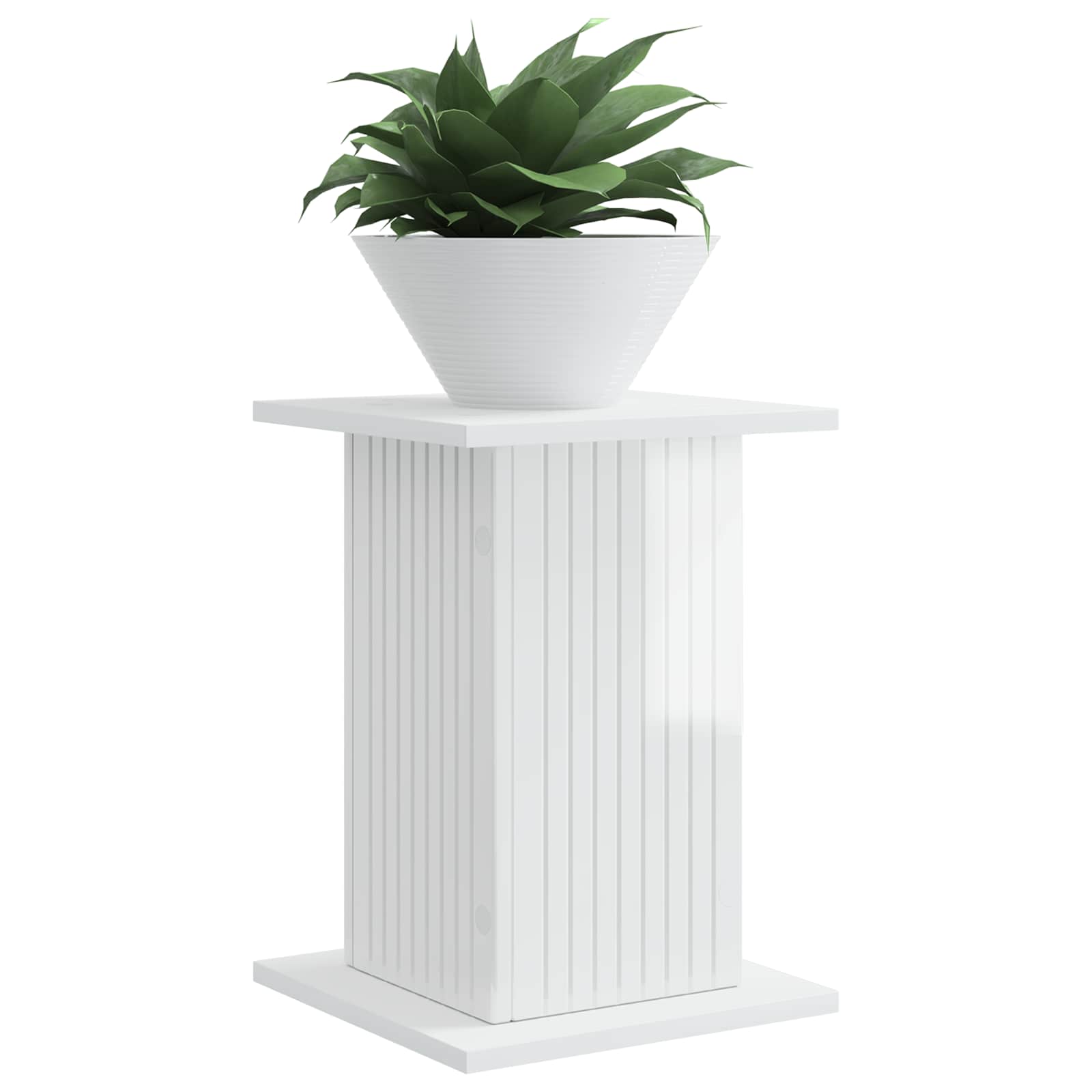 Supporto per piante 2 pz Bianco Lucido 30,5 x 30 x 43 cm