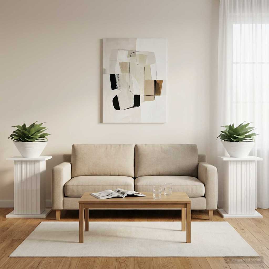 Supporto per piante 2 pz Bianco Lucido 30,5 x 30 x 43 cm