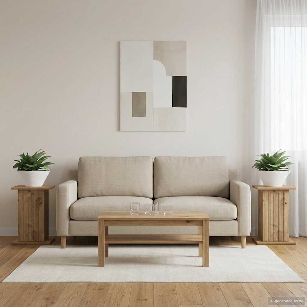 Supporto per piante 2 pz Rovere Artigianale 30,5 x 30 x 43 cm