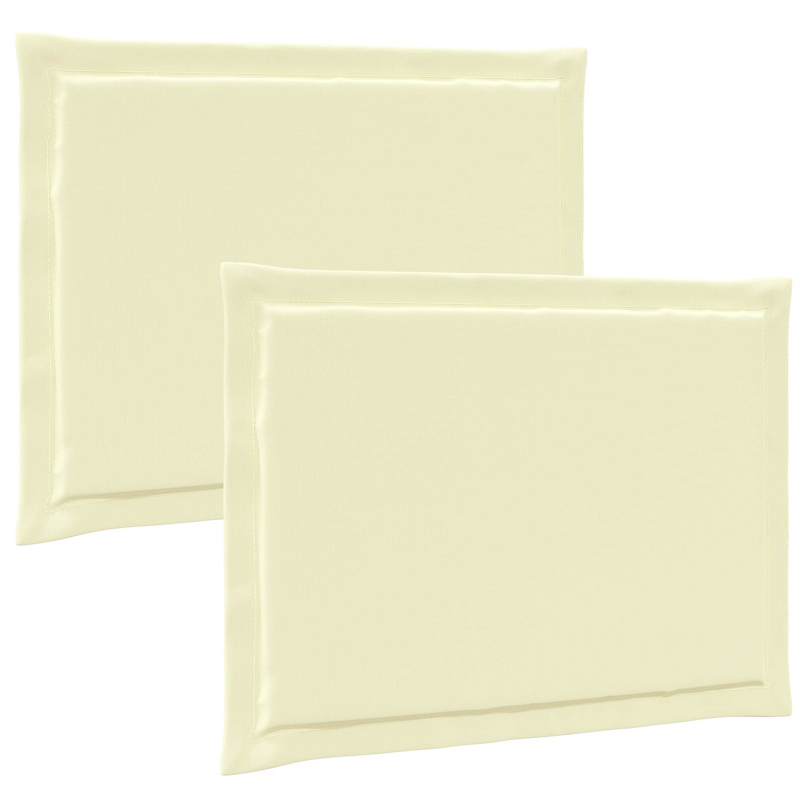 Cuscini per Seduta 2 pz Poliestere Crema 47 x 36 x 2 cm