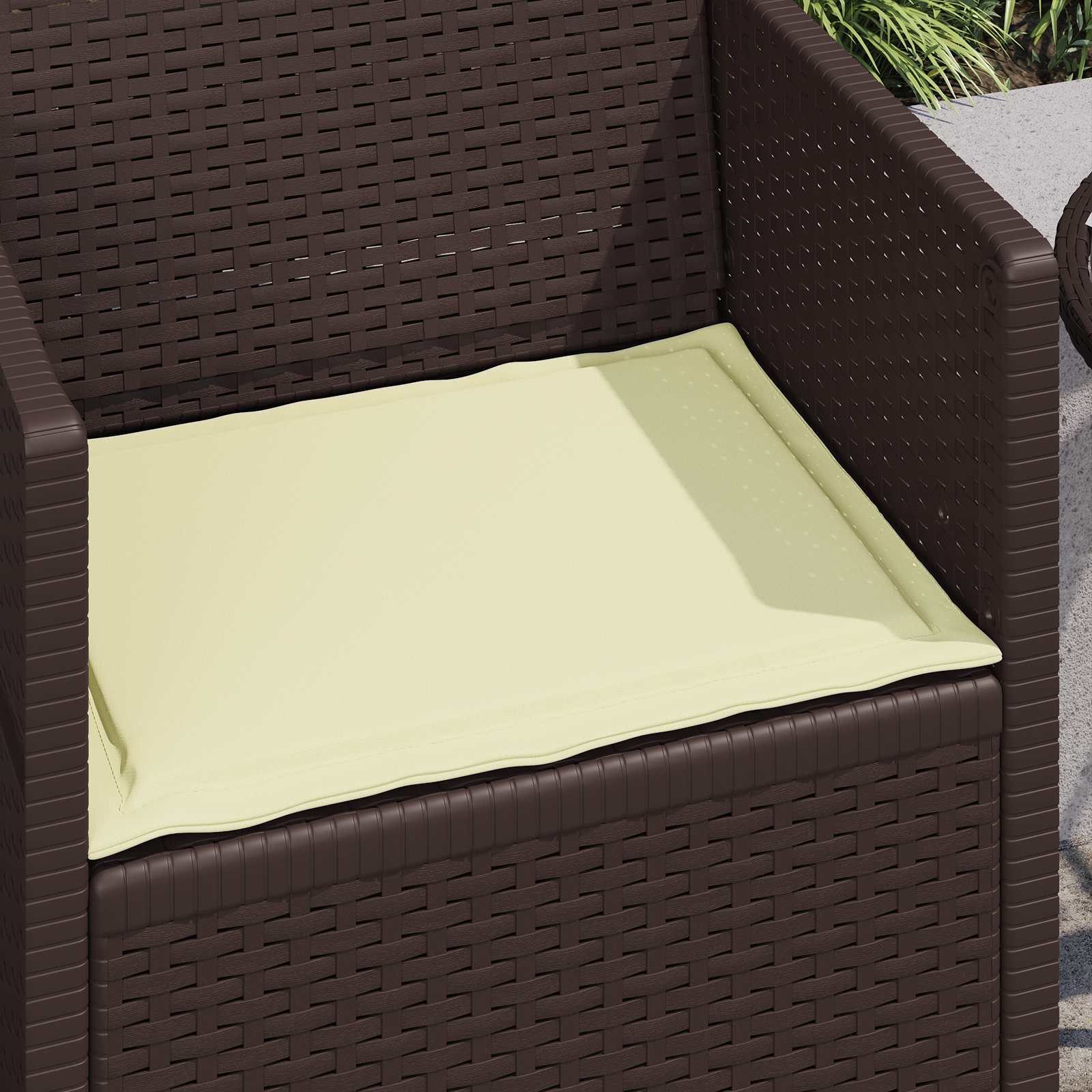 Cuscini per Seduta 2 pz Poliestere Crema 47 x 36 x 2 cm