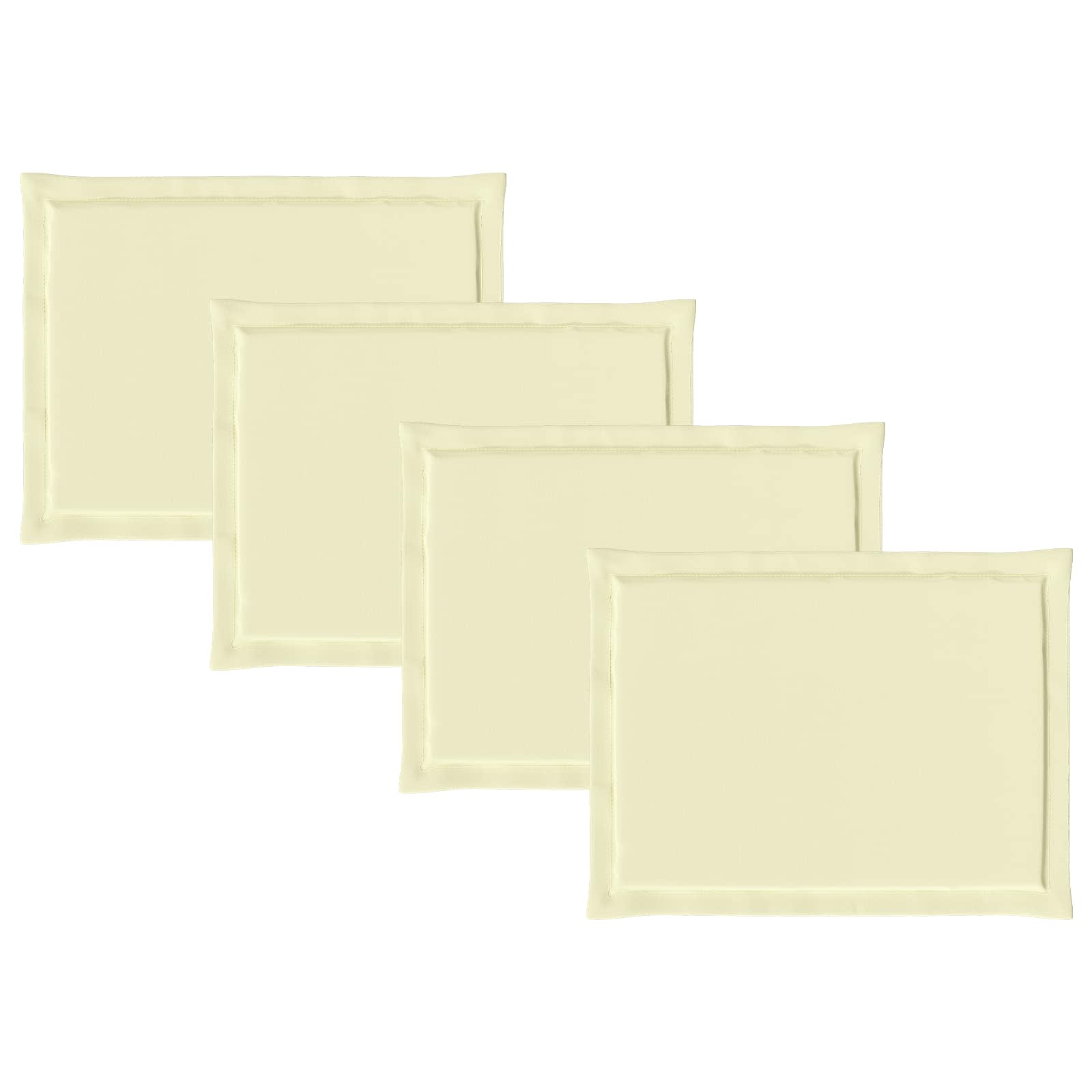 Cuscini per Seduta 4 pz Poliestere Crema 47 x 36 x 2 cm
