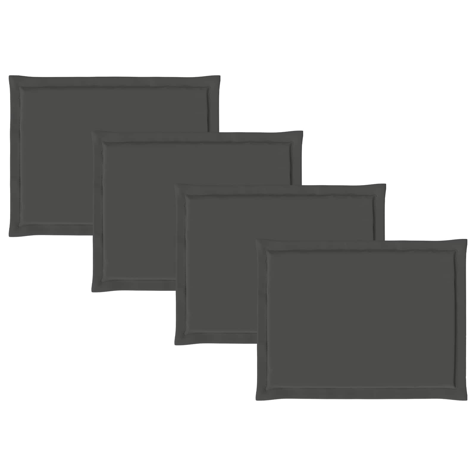Cuscini per Seduta 4 pz Poliestere Antracite 47 x 36 x 2 cm