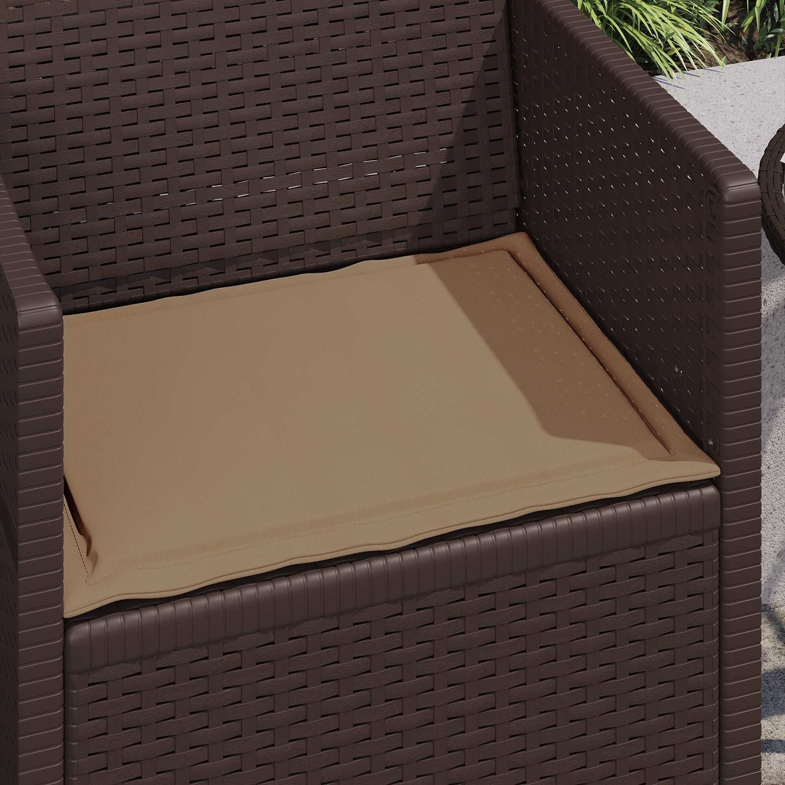 Cuscini per Seduta 4 pz Poliestere Tortora 47 x 36 x 2 cm