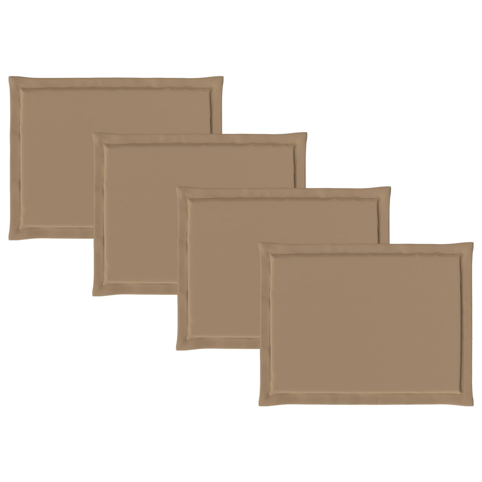 Cuscini per Seduta 4 pz Poliestere Tortora 47 x 36 x 2 cm
