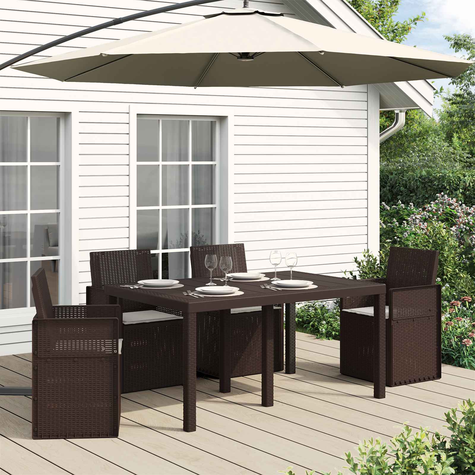 Cuscini per Seduta 4 pz Poliestere Grigio Chiaro 47 x 36 x 2 cm
