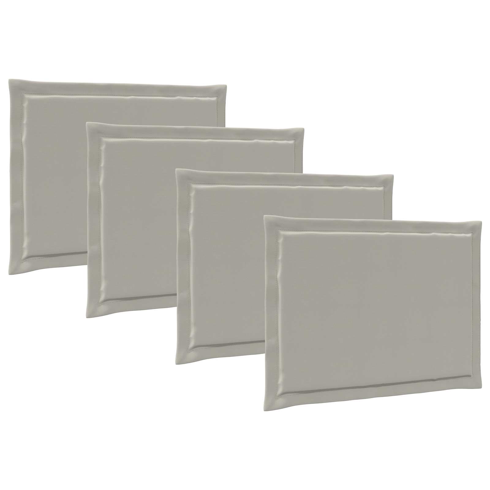 Cuscini per Seduta 4 pz Poliestere Grigio Chiaro 47 x 36 x 2 cm