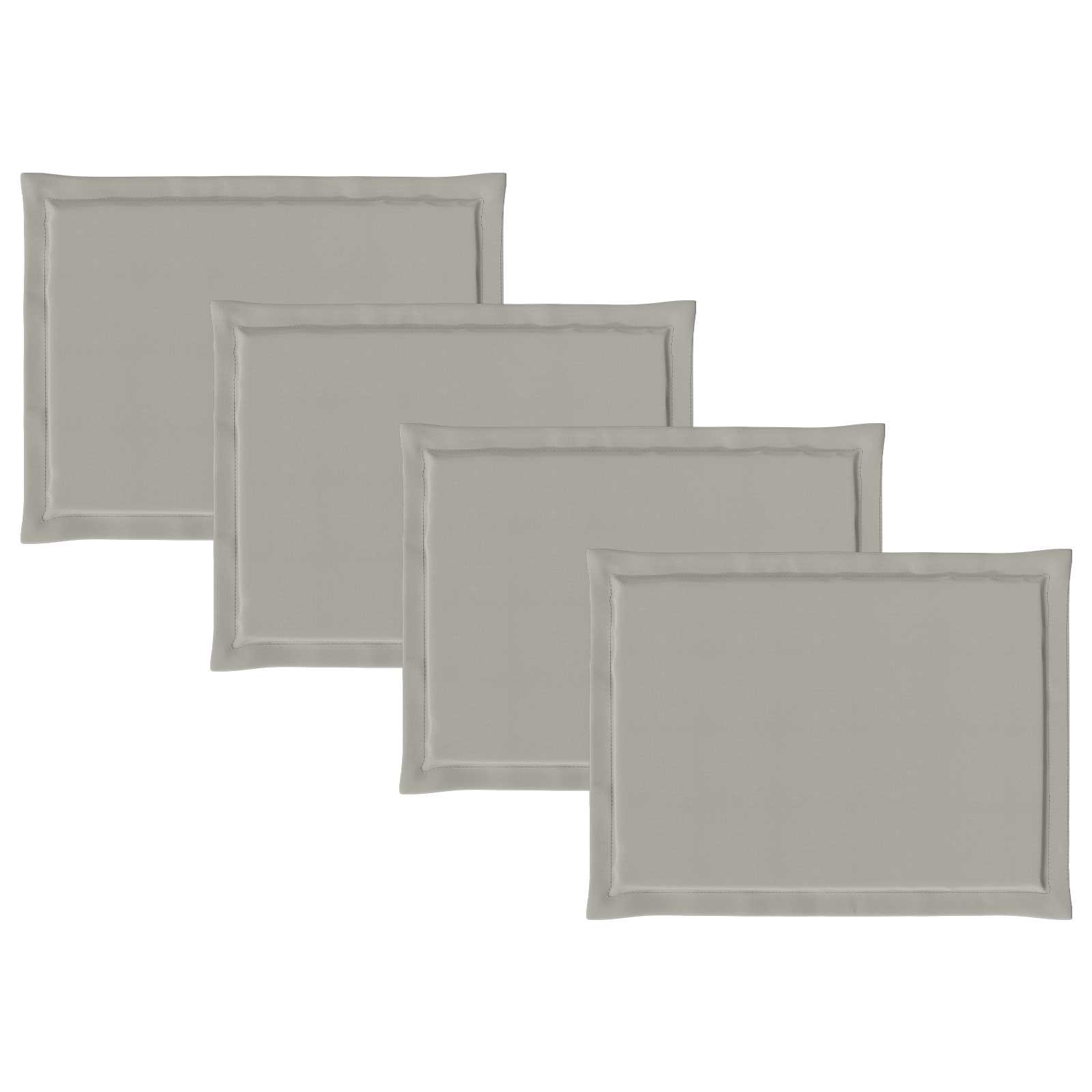 Cuscini per Seduta 4 pz Poliestere Grigio Chiaro 47 x 36 x 2 cm
