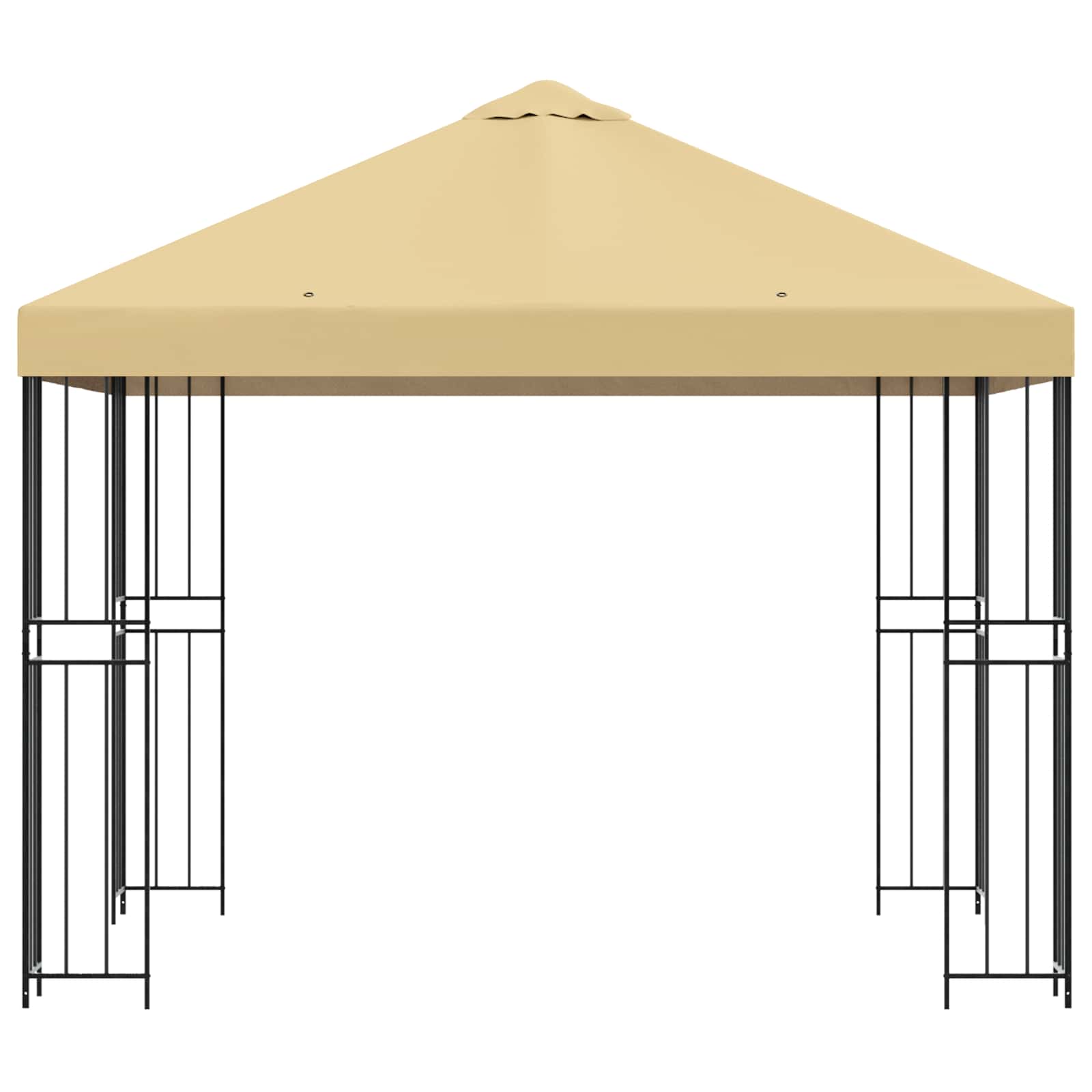 Gazebo 3 x 3 m Crema Poliestere e Acciaio 190 gsm