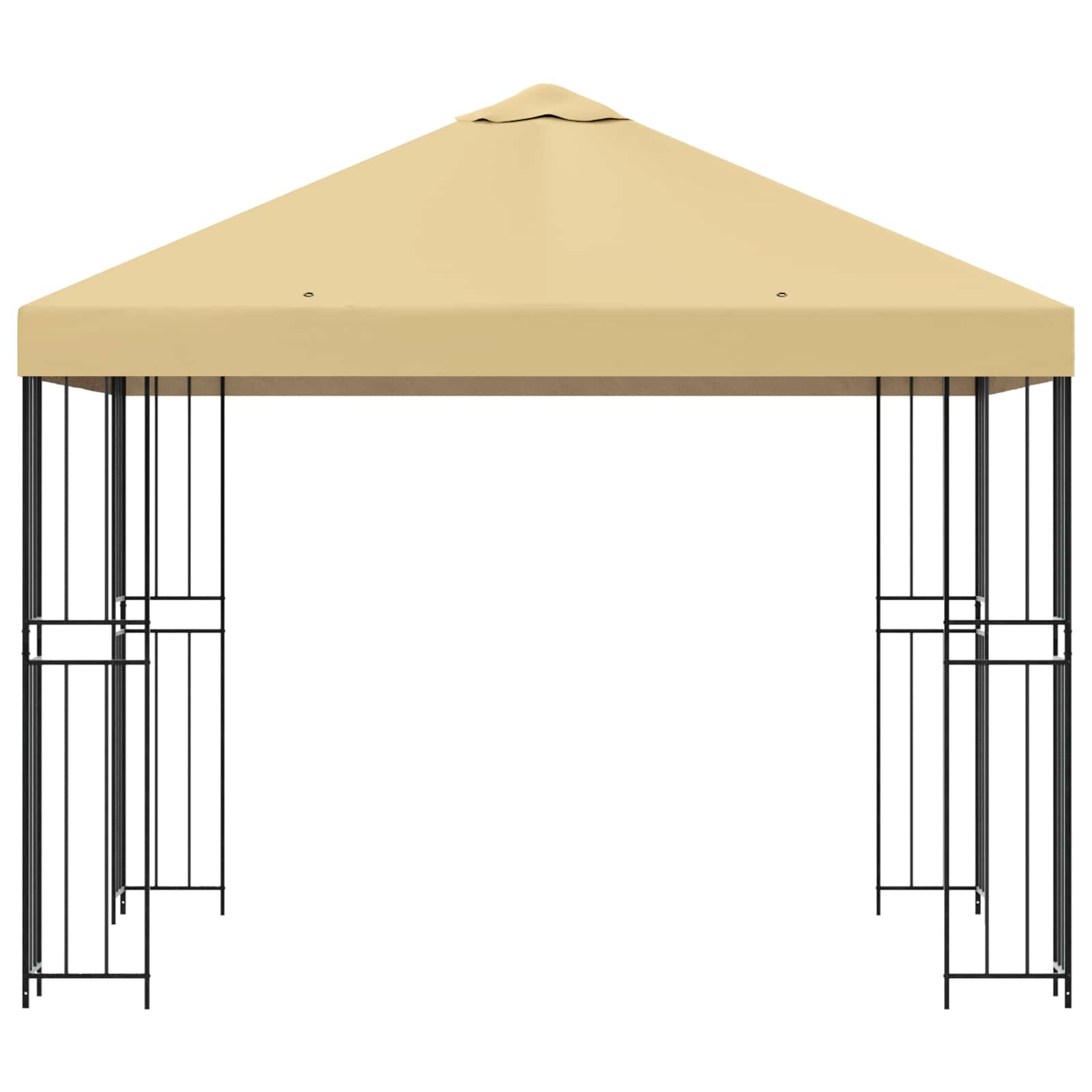 Gazebo 3 x 3 m Crema Poliestere e Acciaio 190 gsm