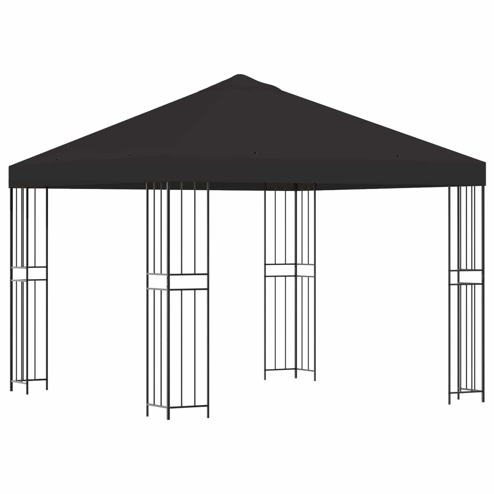 Gazebo 3 x 3 m Antracite Poliestere e Acciaio 190 gsm