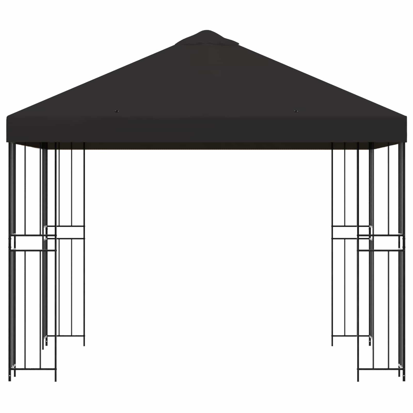 Gazebo 3 x 3 m Antracite Poliestere e Acciaio 190 gsm