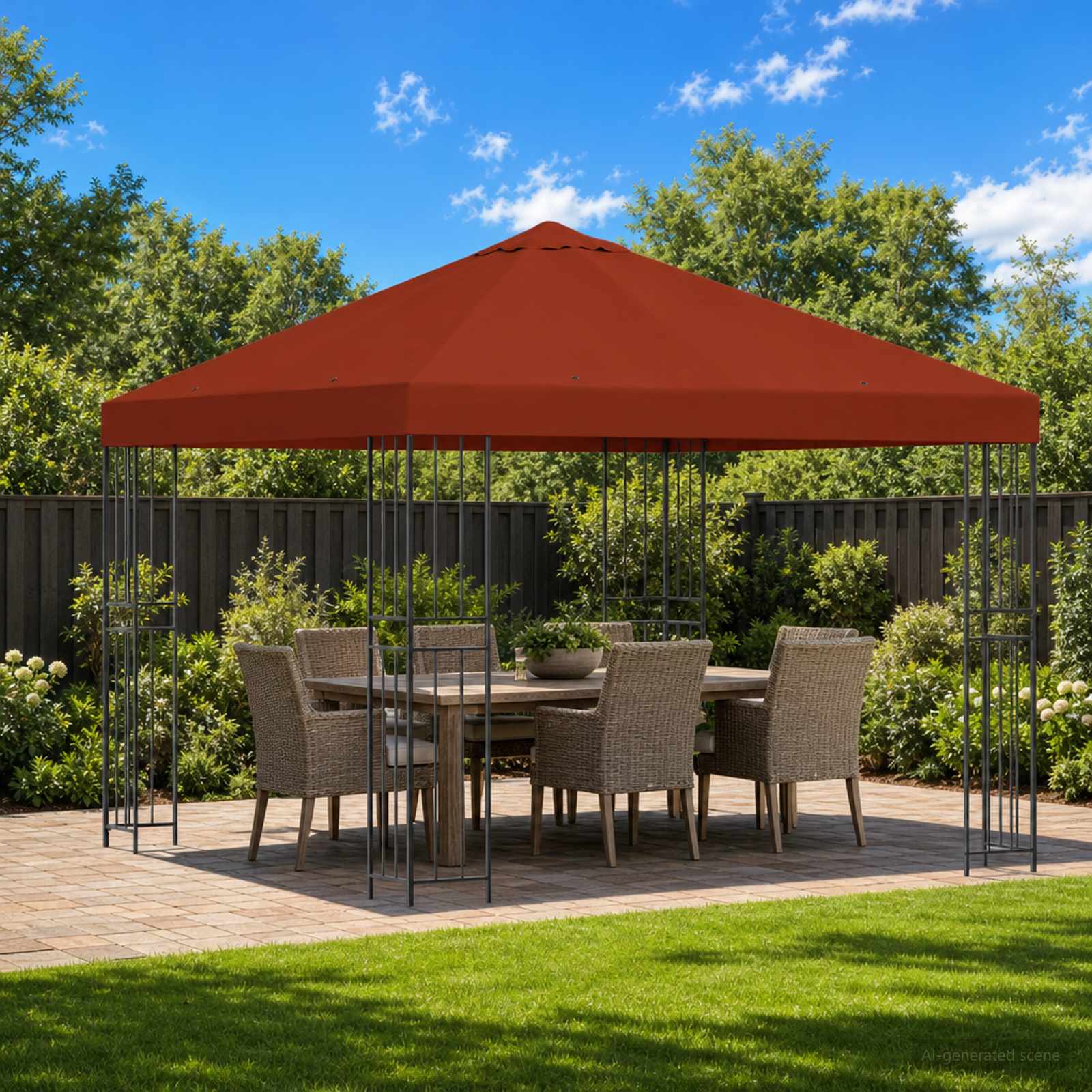 Gazebo 3 x 3 m Terracotta Poliestere e Acciaio 190 gsm