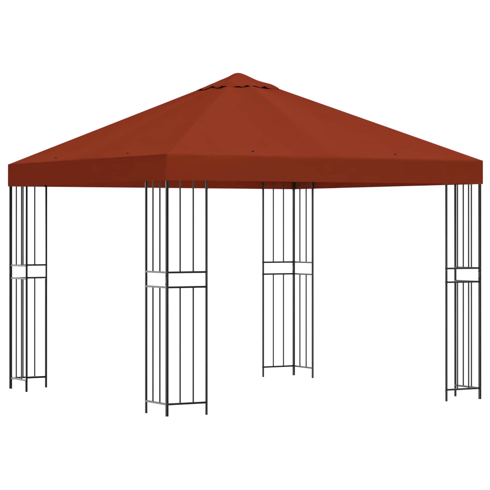 Gazebo 3 x 3 m Terracotta Poliestere e Acciaio 190 gsm