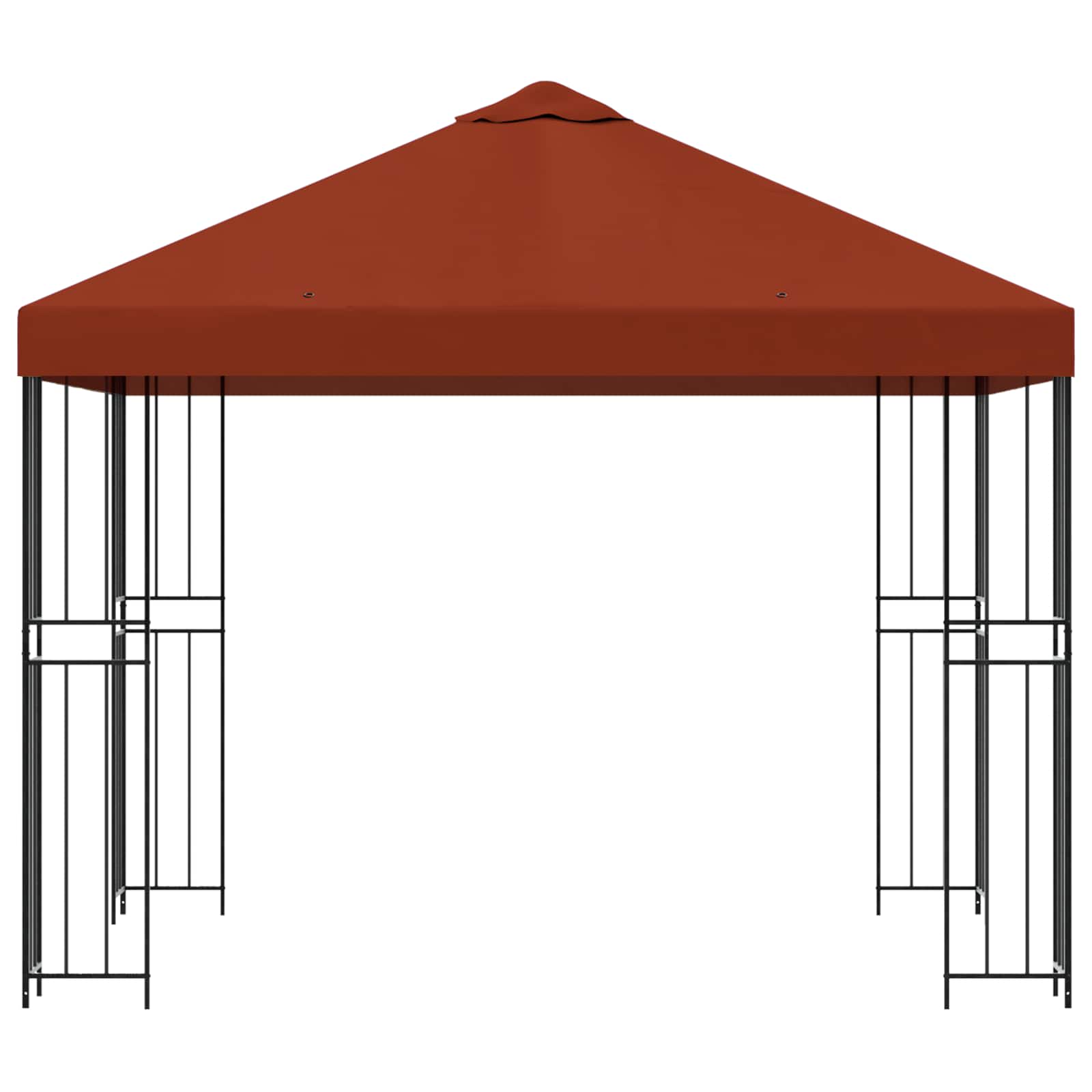 Gazebo 3 x 3 m Terracotta Poliestere e Acciaio 190 gsm