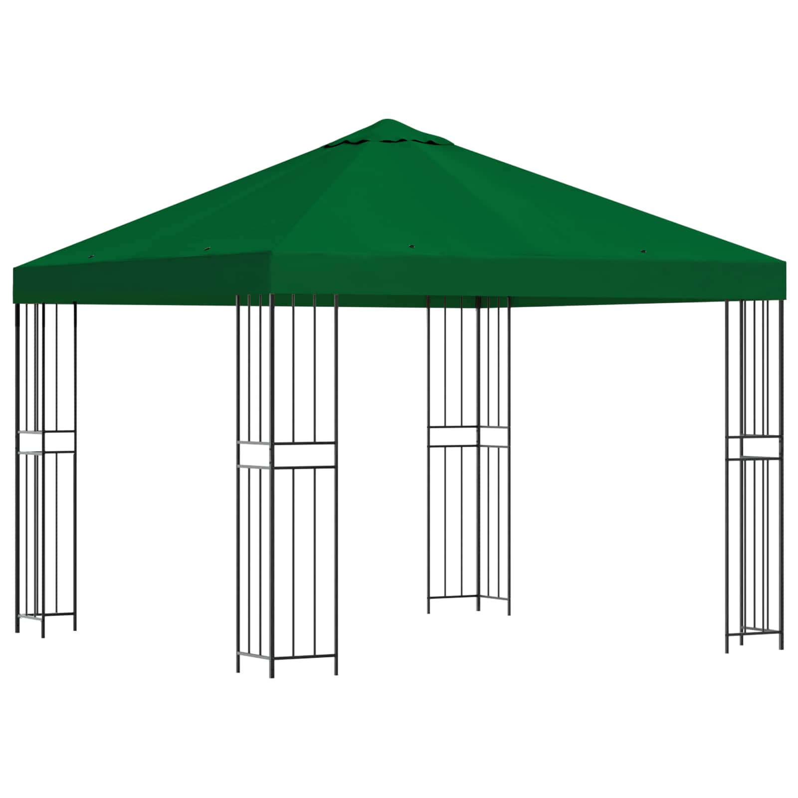 Gazebo 3 x 3 m Verde Poliestere e Acciaio 190 gsm
