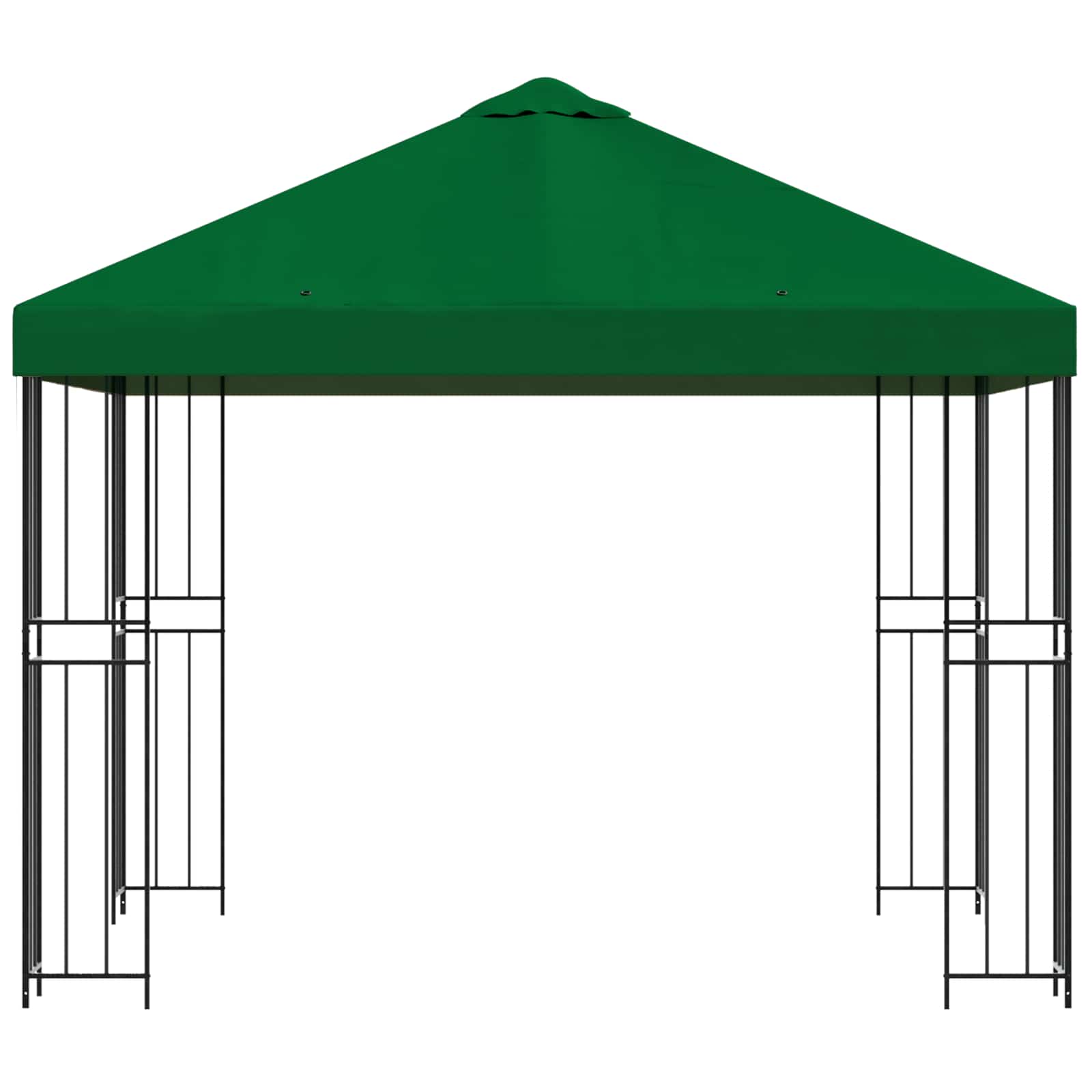 Gazebo 3 x 3 m Verde Poliestere e Acciaio 190 gsm