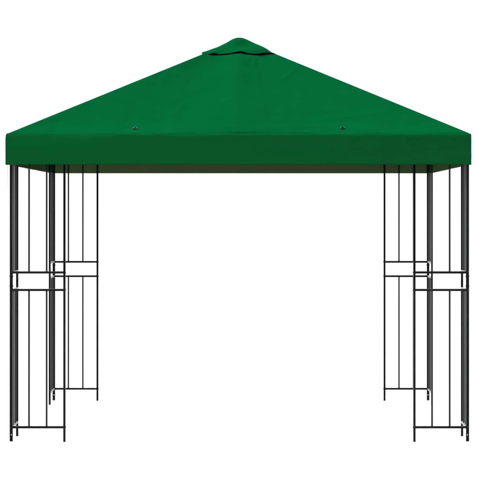 Gazebo 3 x 3 m Verde Poliestere e Acciaio 190 gsm
