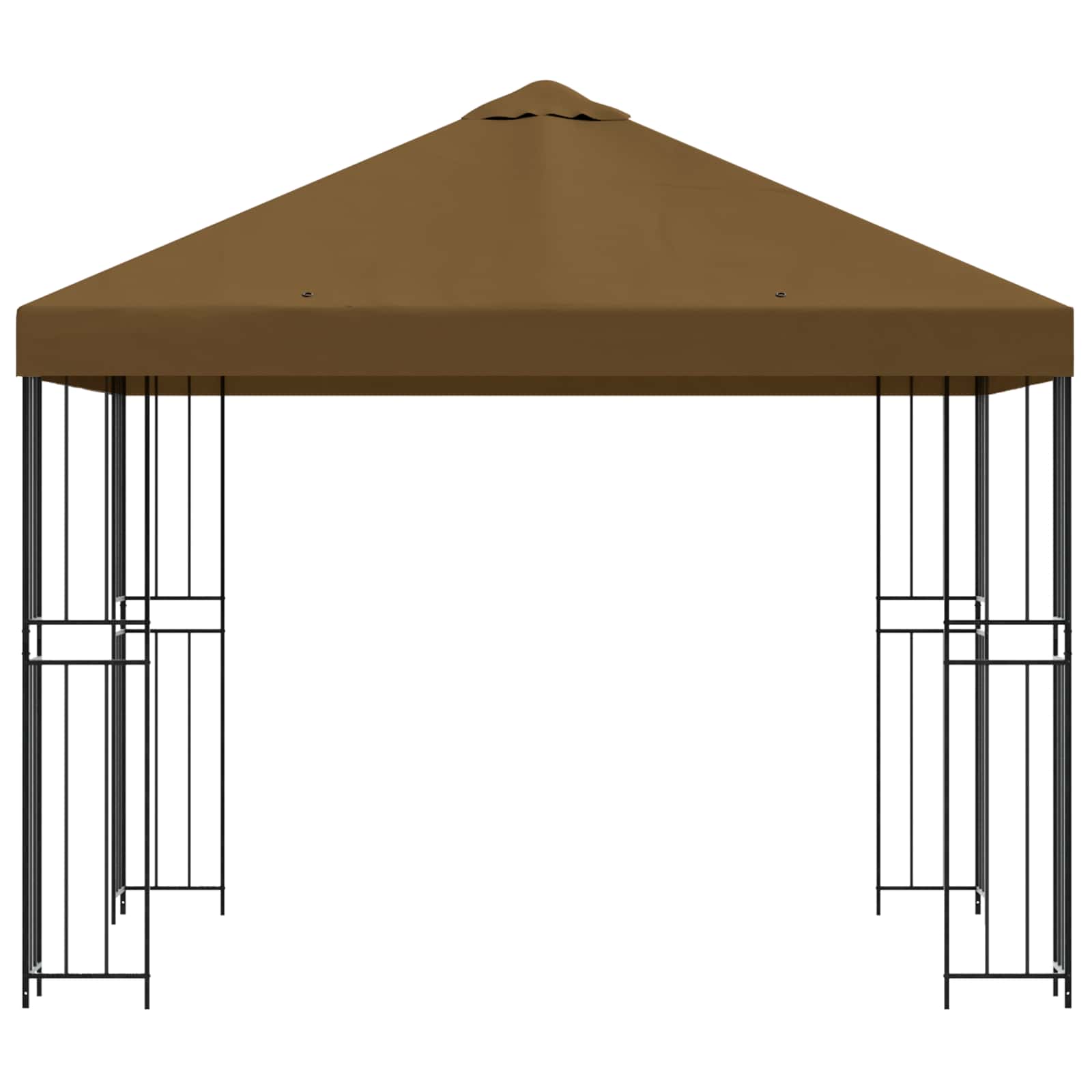 Gazebo 3 x 3 m Tortora Poliestere e Acciaio 190 gsm