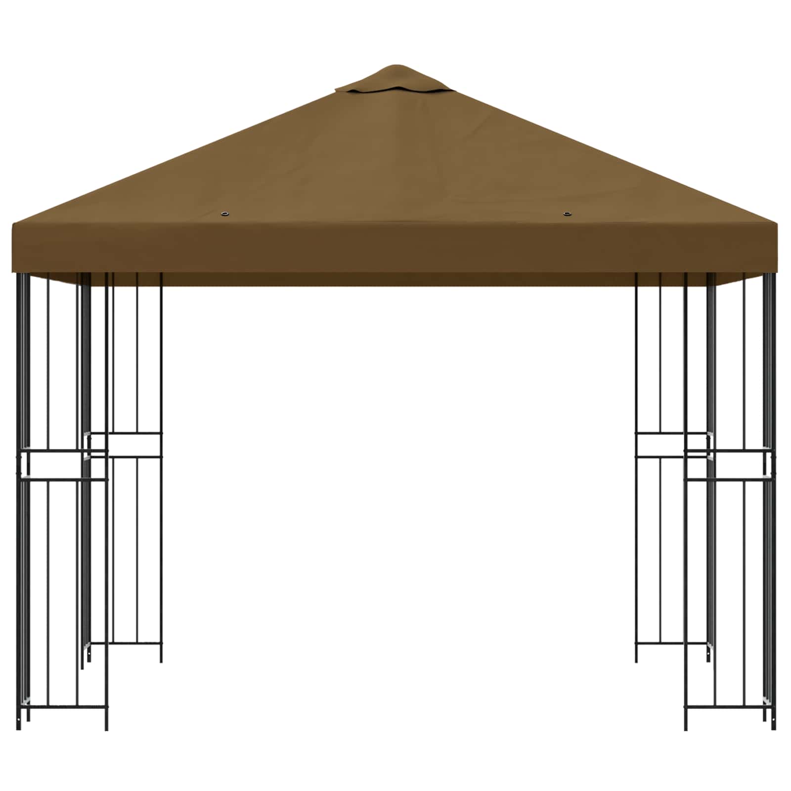 Gazebo 3 x 3 m Tortora Poliestere e Acciaio 190 gsm