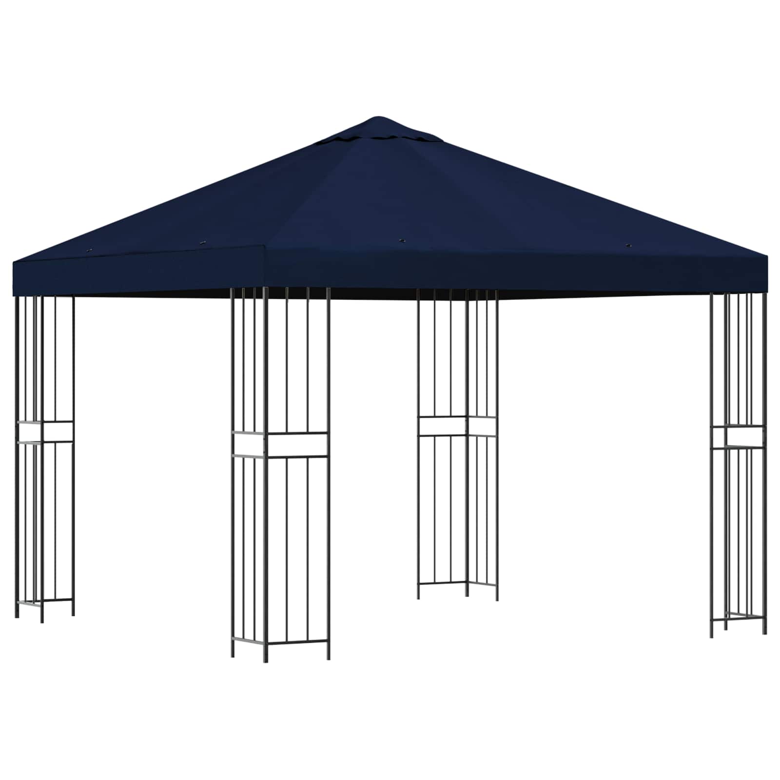 Gazebo 3 x 3 m Blu Poliestere e Acciaio 190 gsm