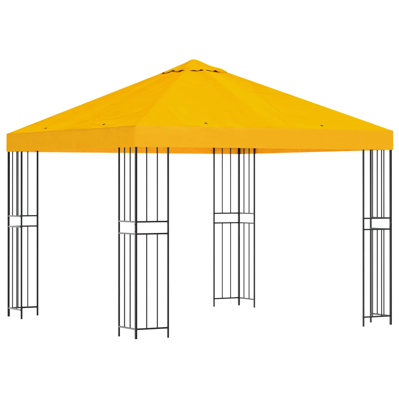 Gazebo 3 x 3 m Giallo Poliestere e Acciaio 190 gsm
