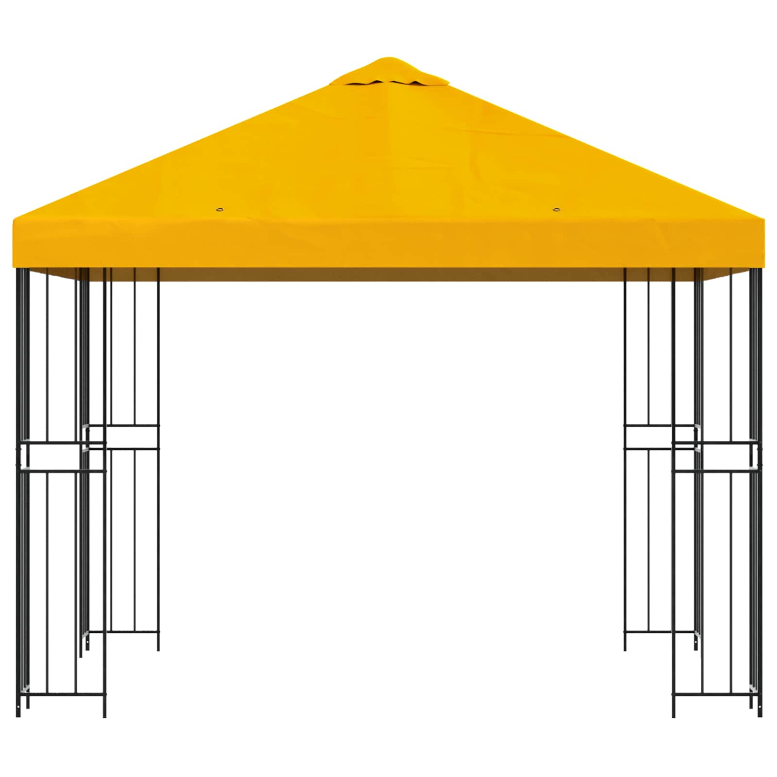 Gazebo 3 x 3 m Giallo Poliestere e Acciaio 190 gsm