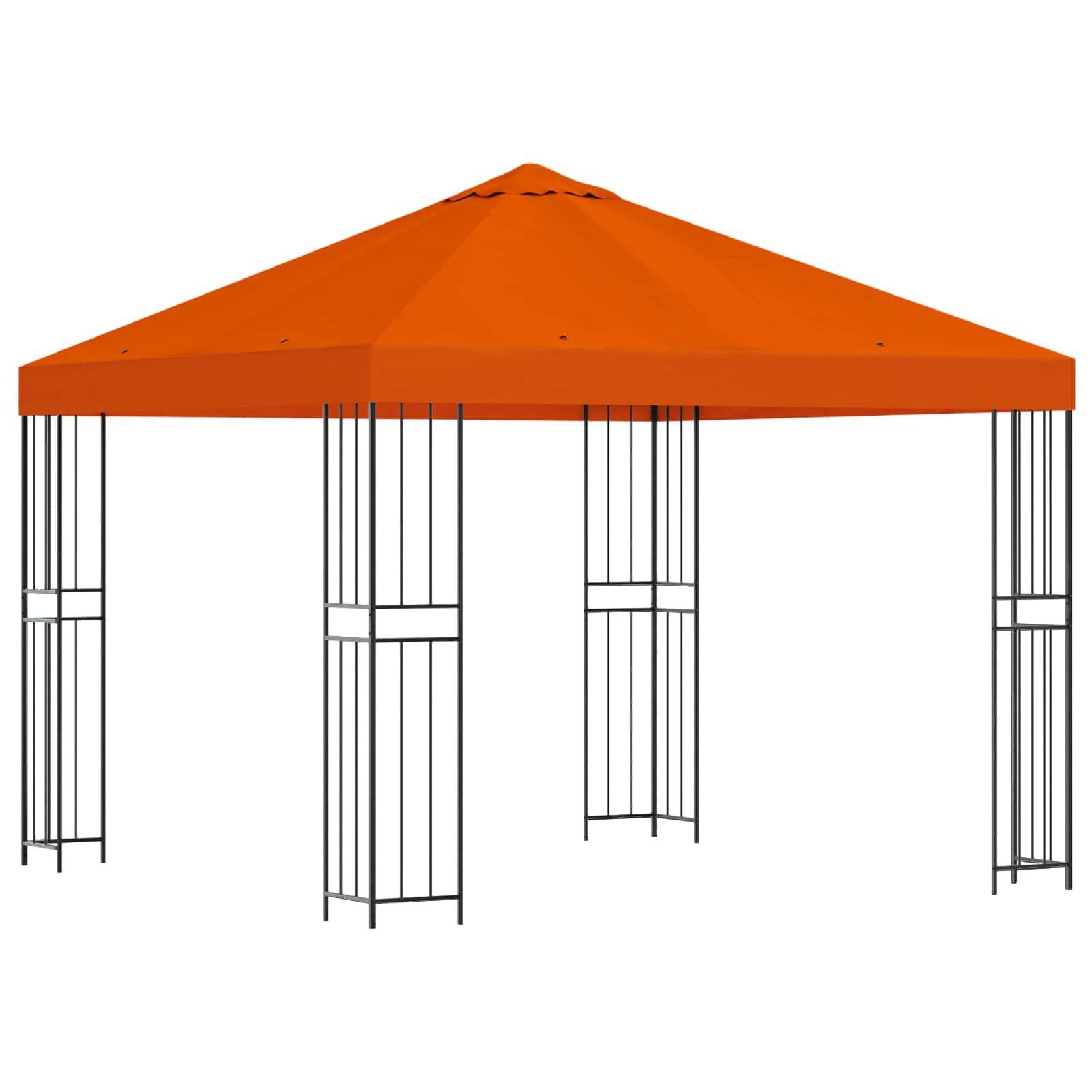 Gazebo 3 x 3 m Arancione Poliestere e Acciaio 190 gsm