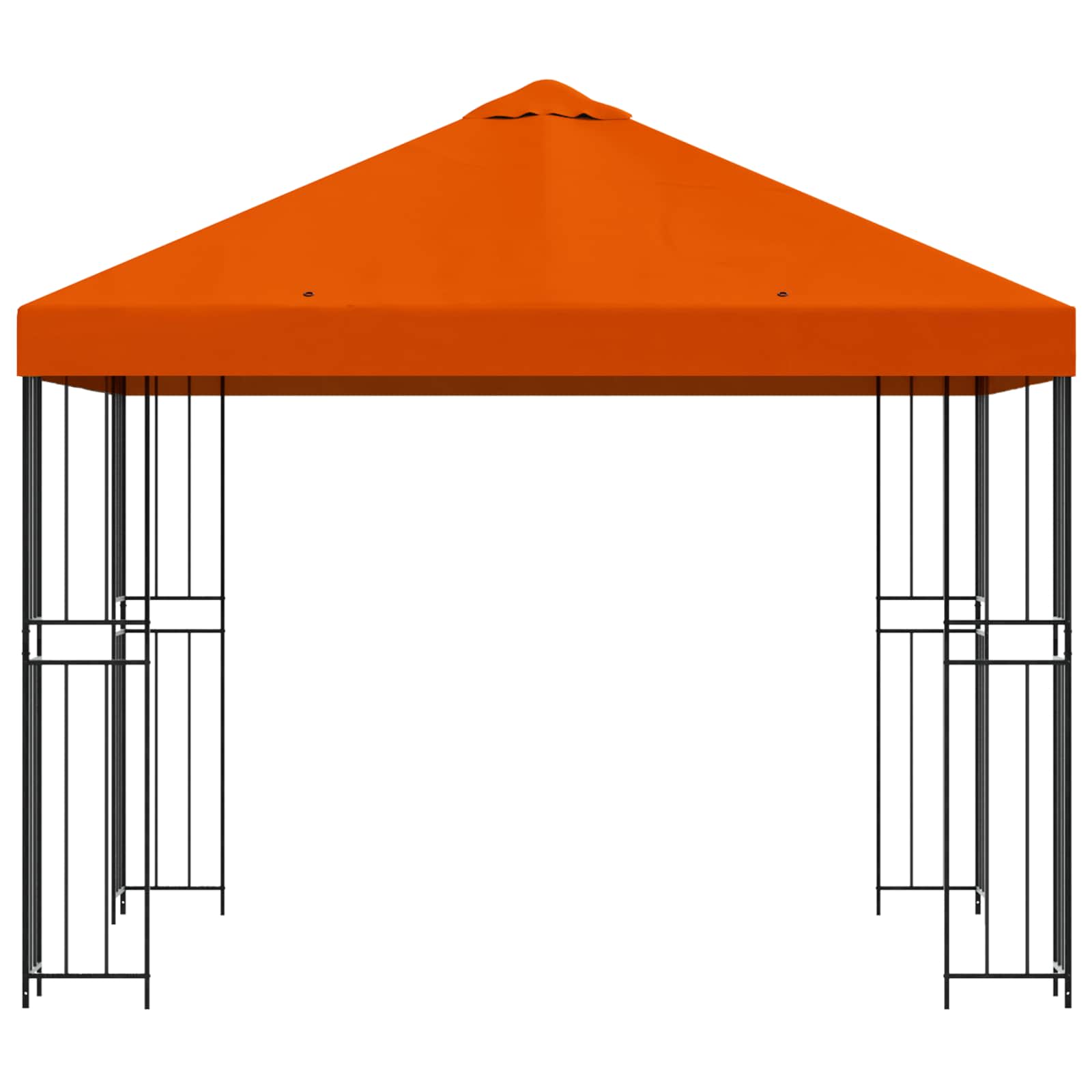 Gazebo 3 x 3 m Arancione Poliestere e Acciaio 190 gsm