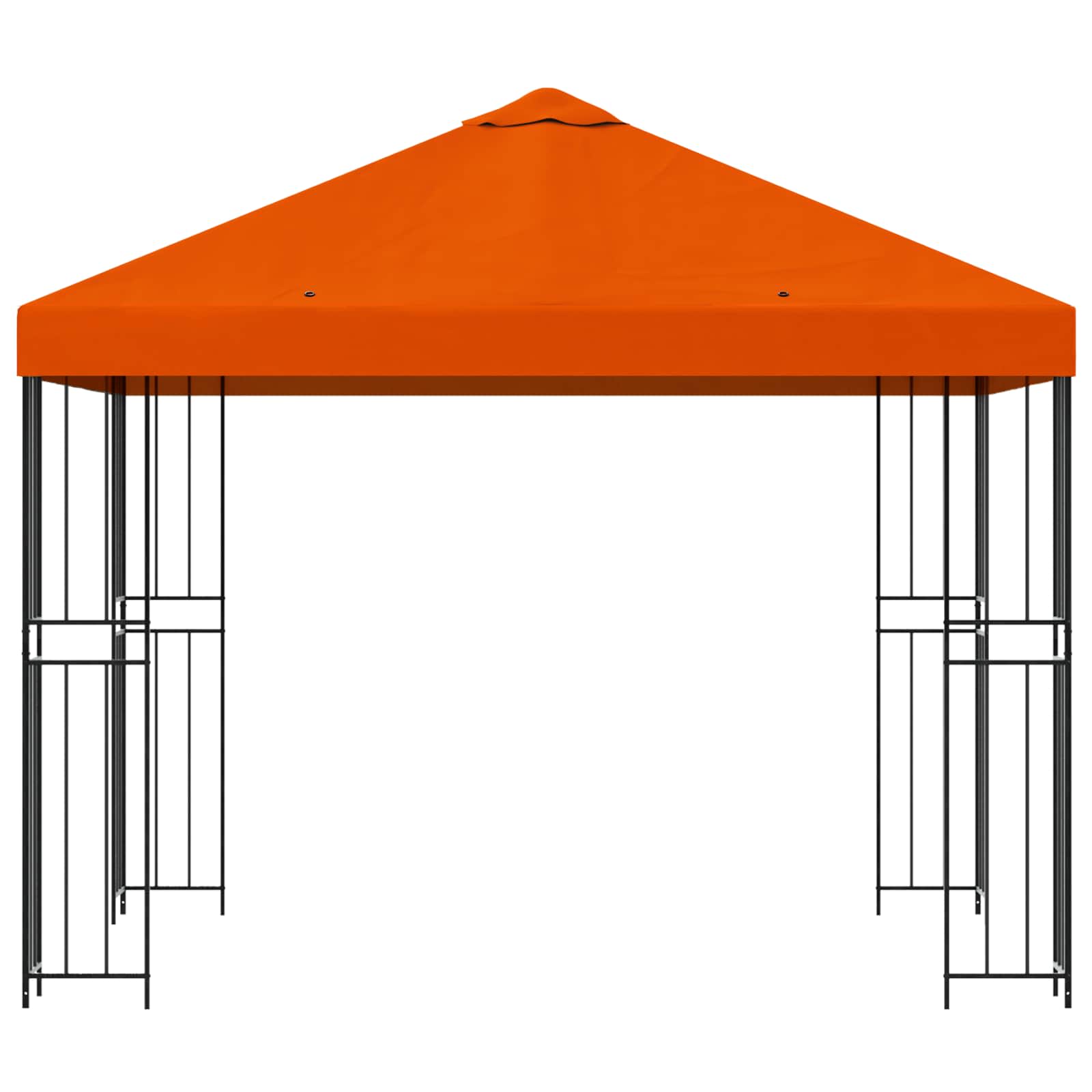 Gazebo 3 x 3 m Arancione Poliestere e Acciaio 190 gsm