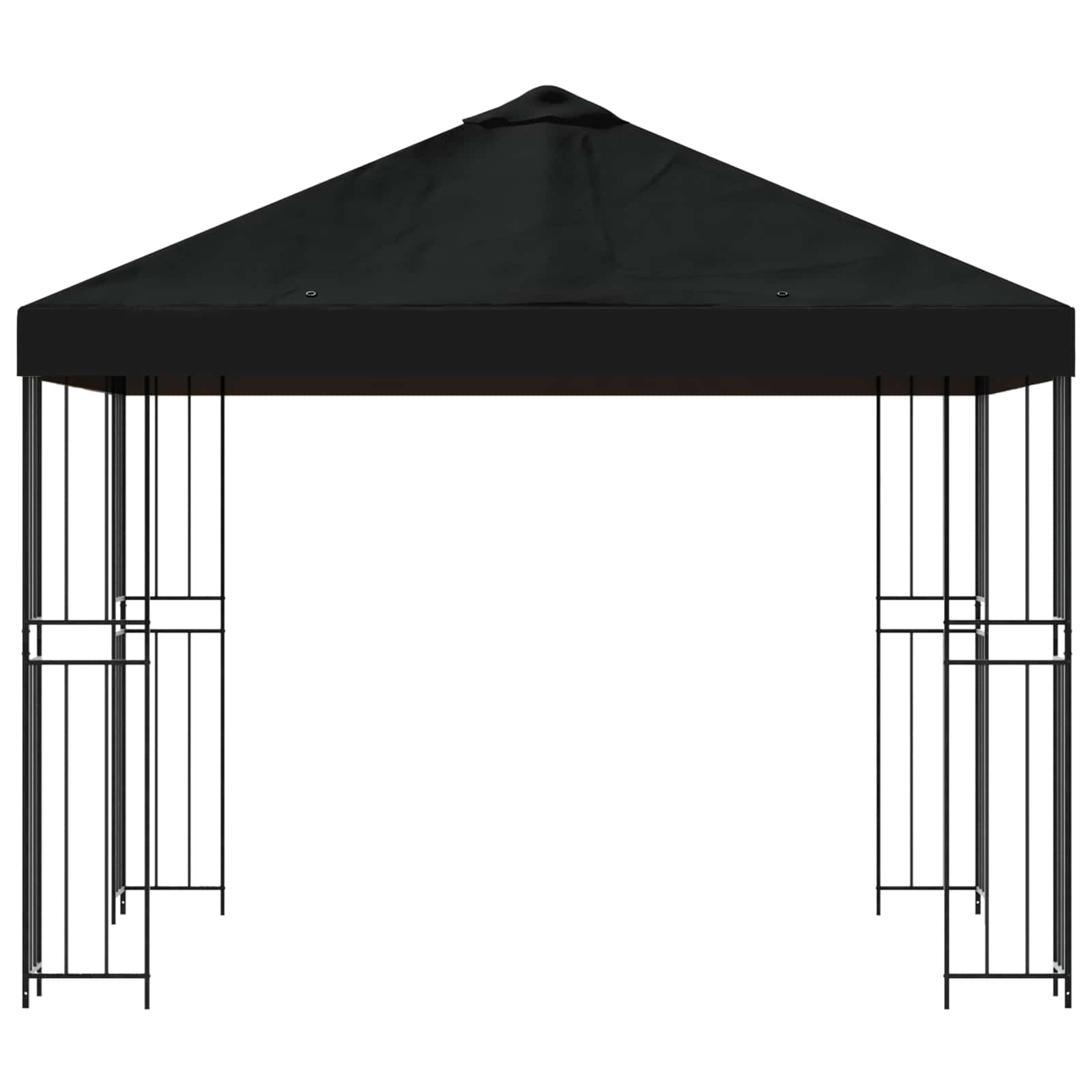 Gazebo 3 x 3 m Nero Poliestere e Acciaio 190 gsm