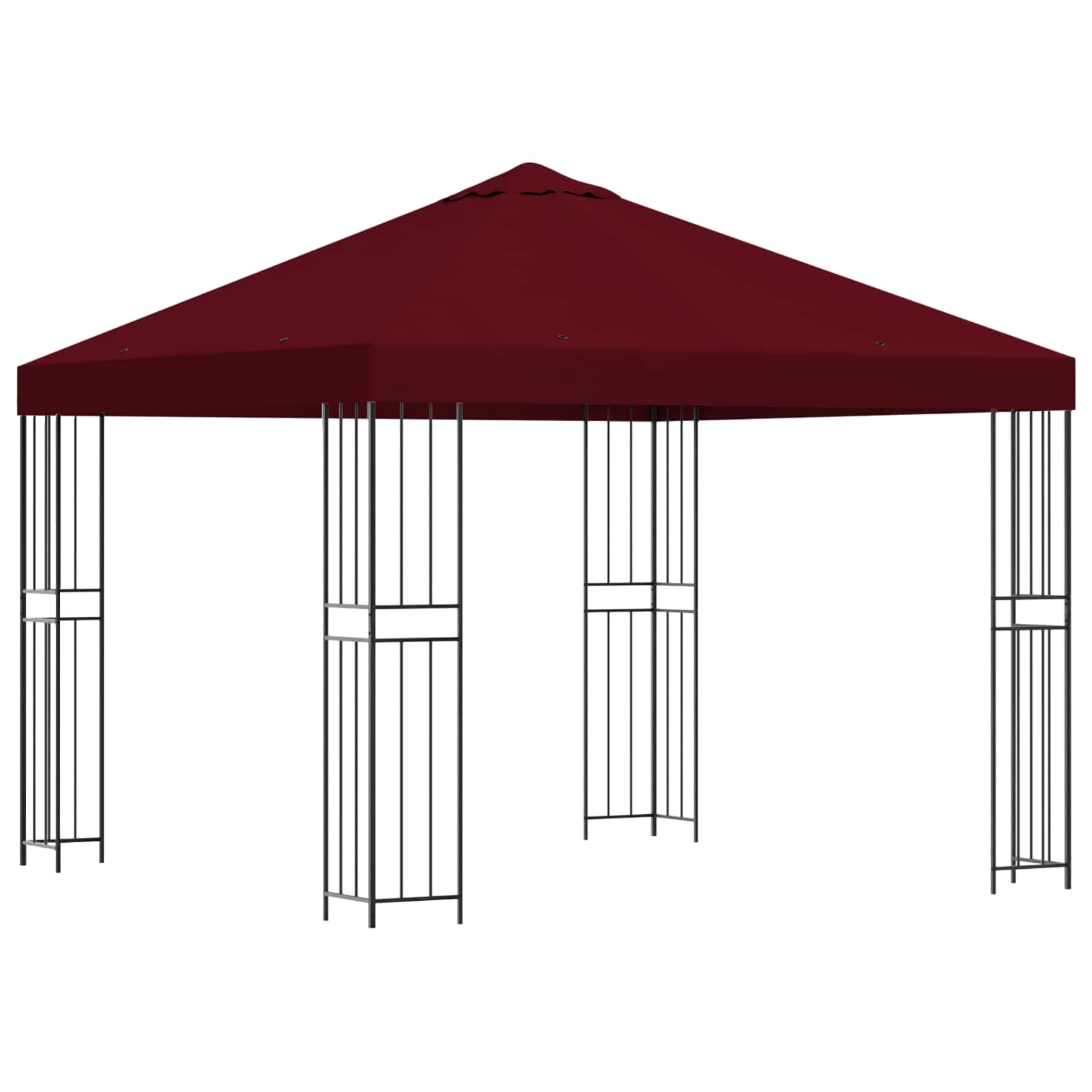 Gazebo 3 x 3 m Borgogna Poliestere e Acciaio 190 gsm