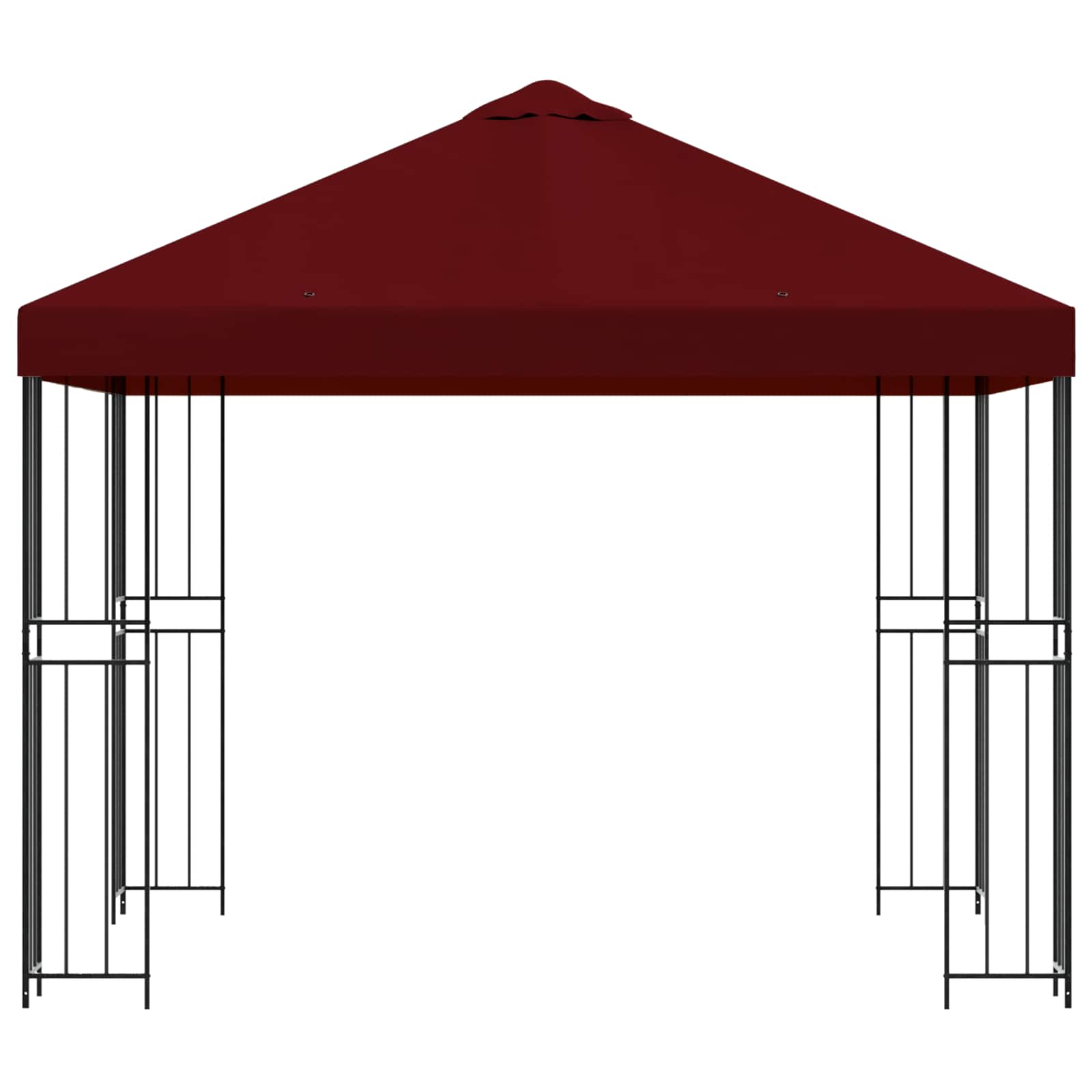 Gazebo 3 x 3 m Borgogna Poliestere e Acciaio 190 gsm