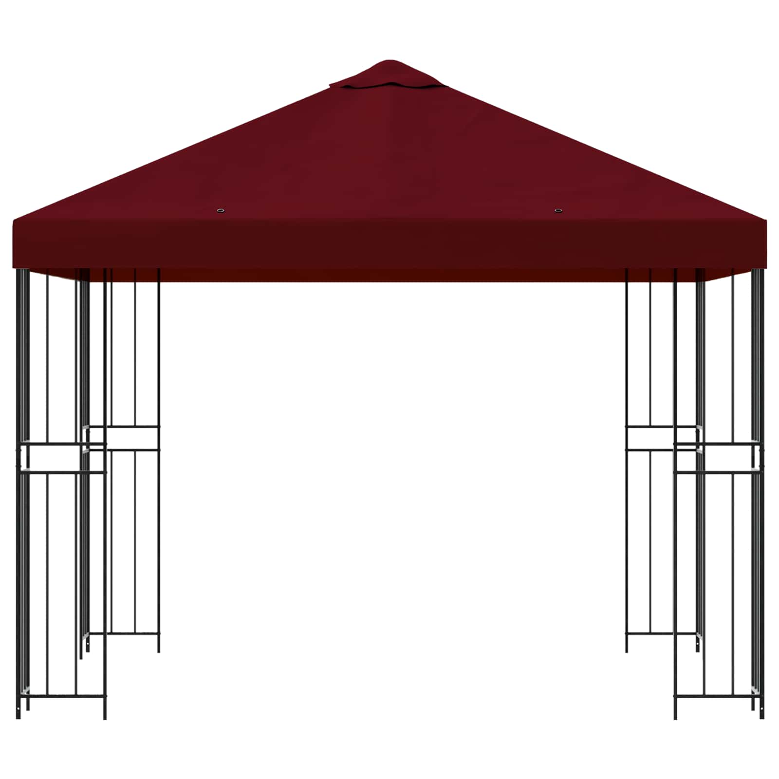Gazebo 3 x 3 m Borgogna Poliestere e Acciaio 190 gsm