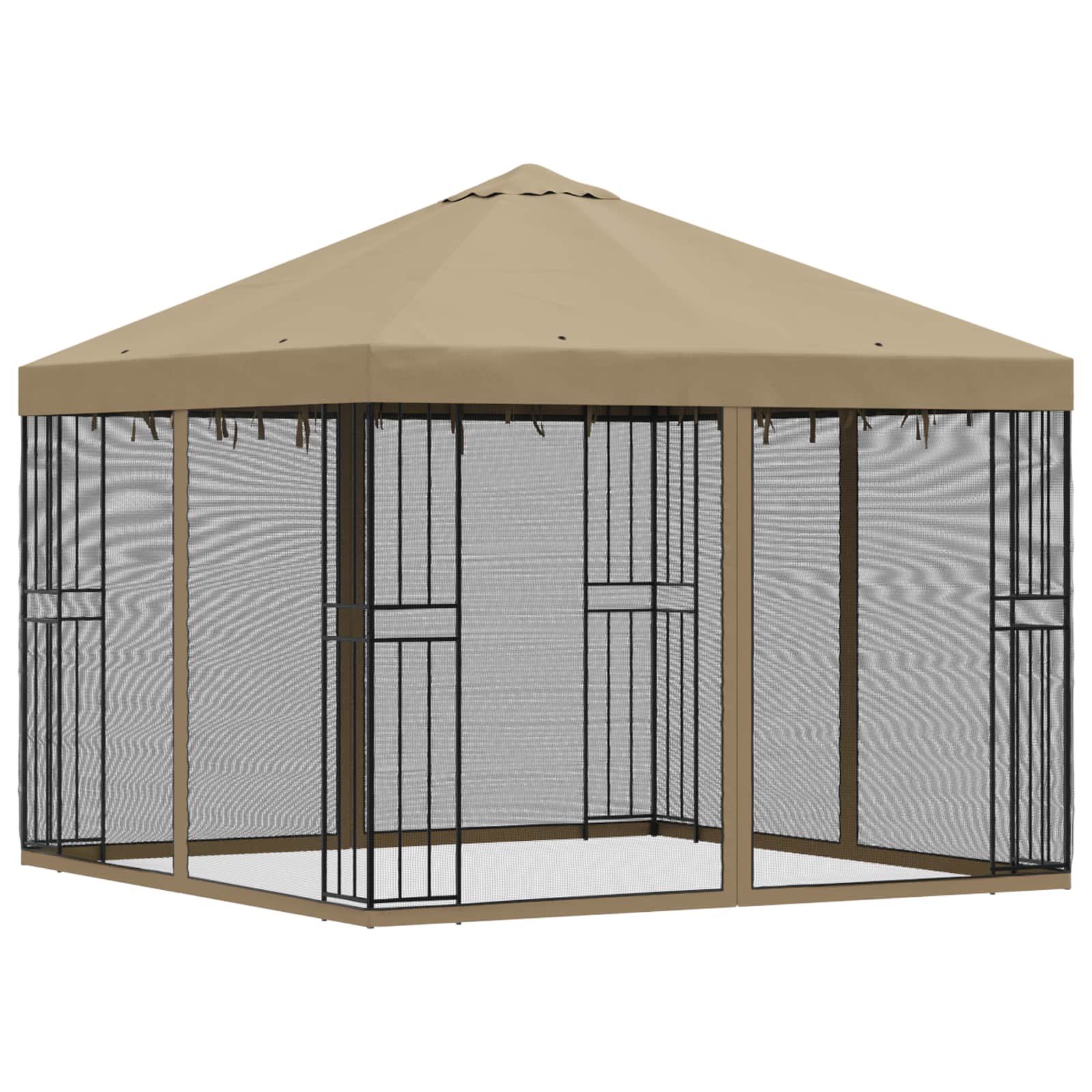 Gazebo da giardino con pareti laterali 3 x 3 m Beige