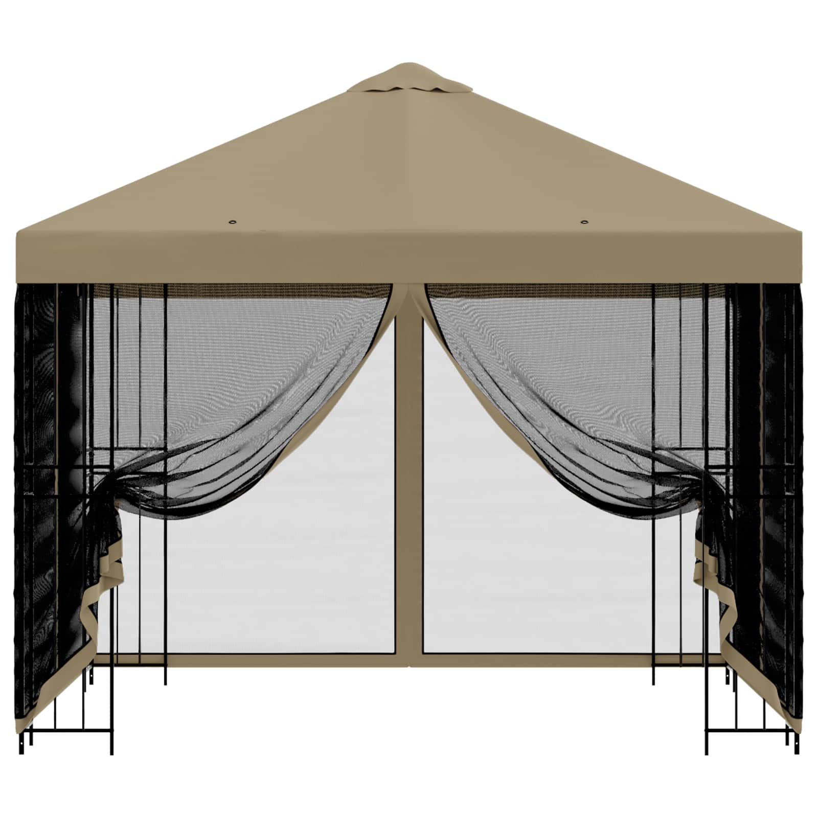 Gazebo da giardino con pareti laterali 3 x 3 m Beige