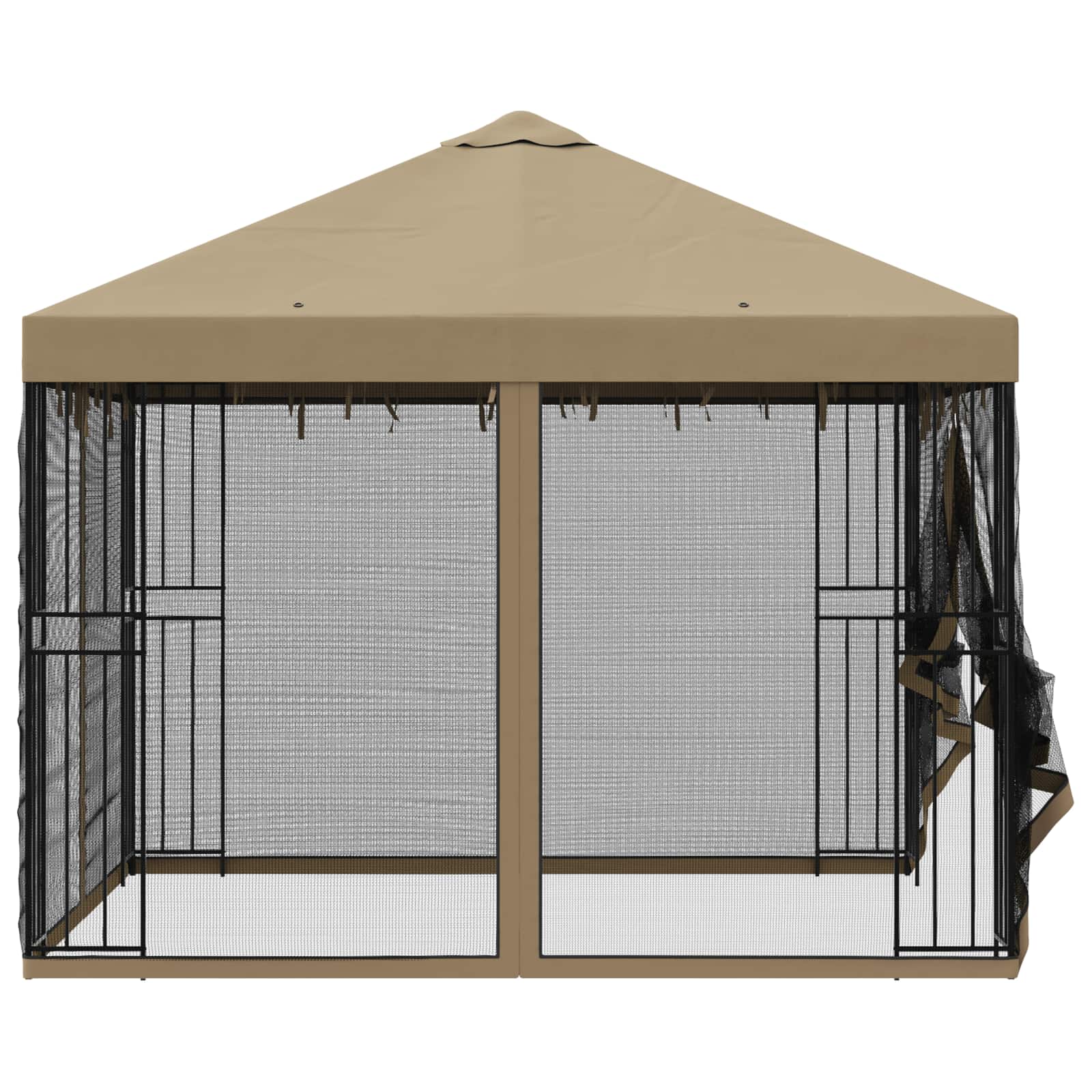 Gazebo da giardino con pareti laterali 3 x 3 m Beige