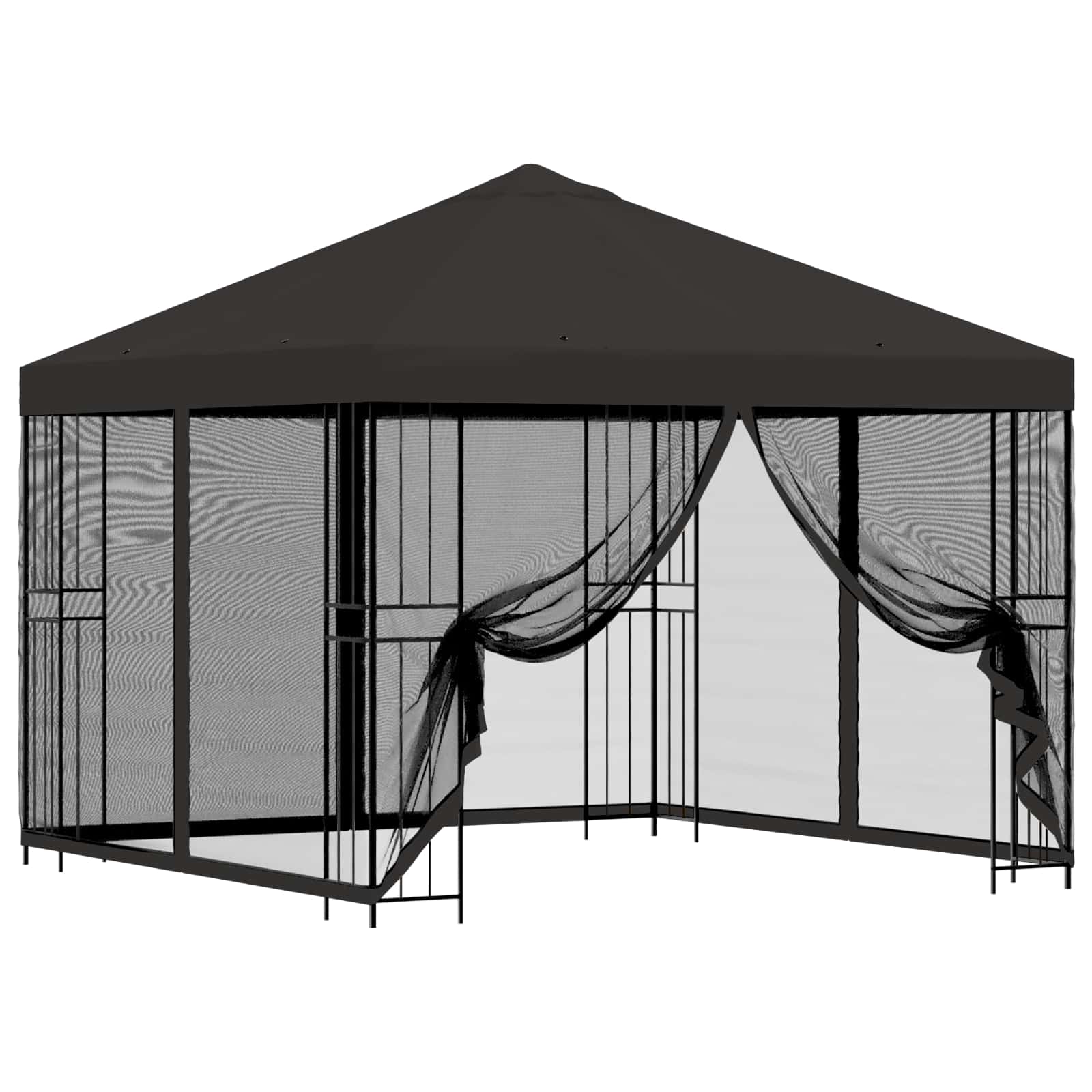 Gazebo da giardino con pareti laterali 3 x 3 m Antracite
