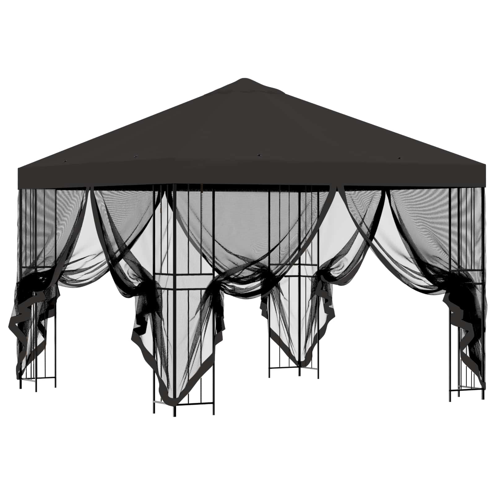 Gazebo da giardino con pareti laterali 3 x 3 m Antracite