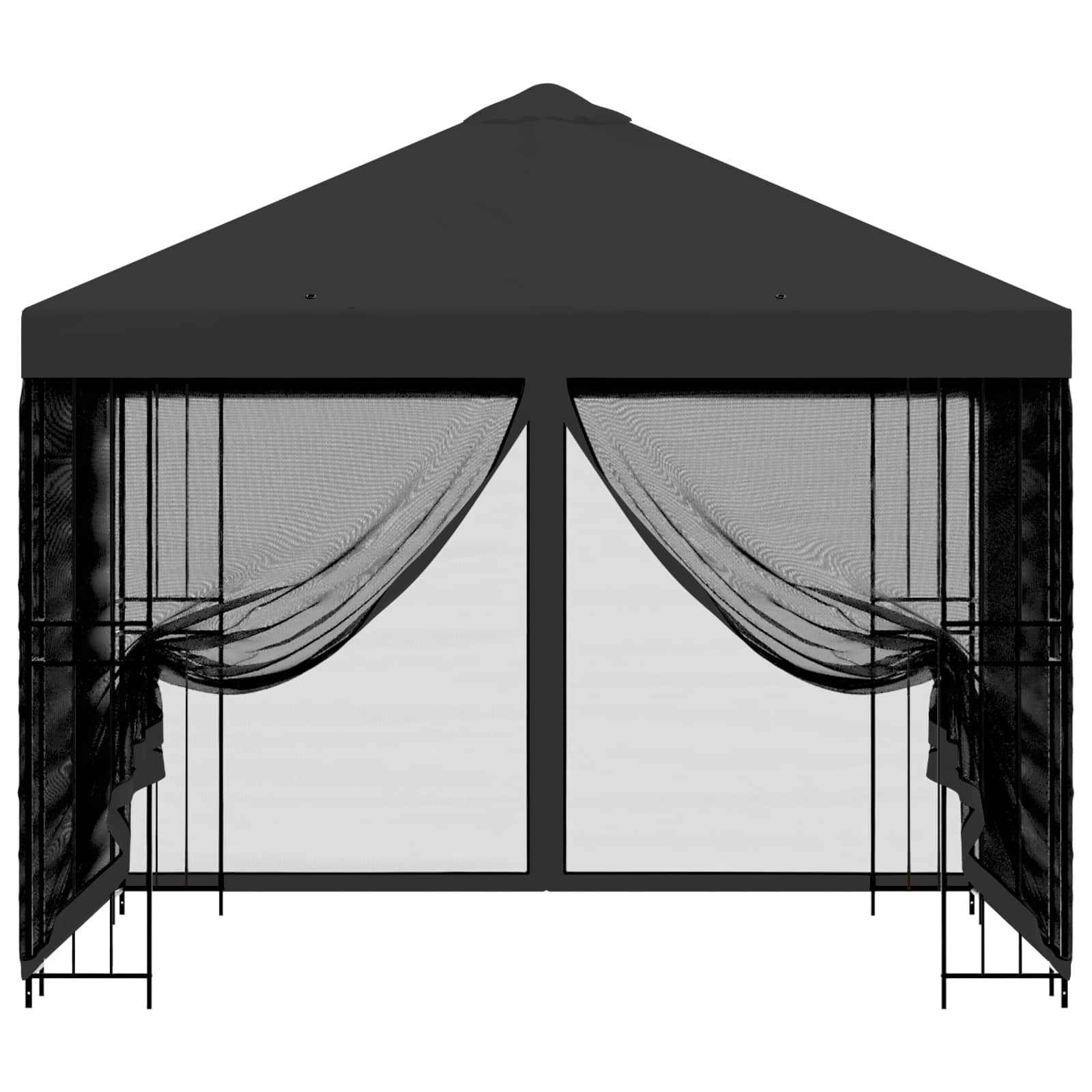 Gazebo da giardino con pareti laterali 3 x 3 m Antracite