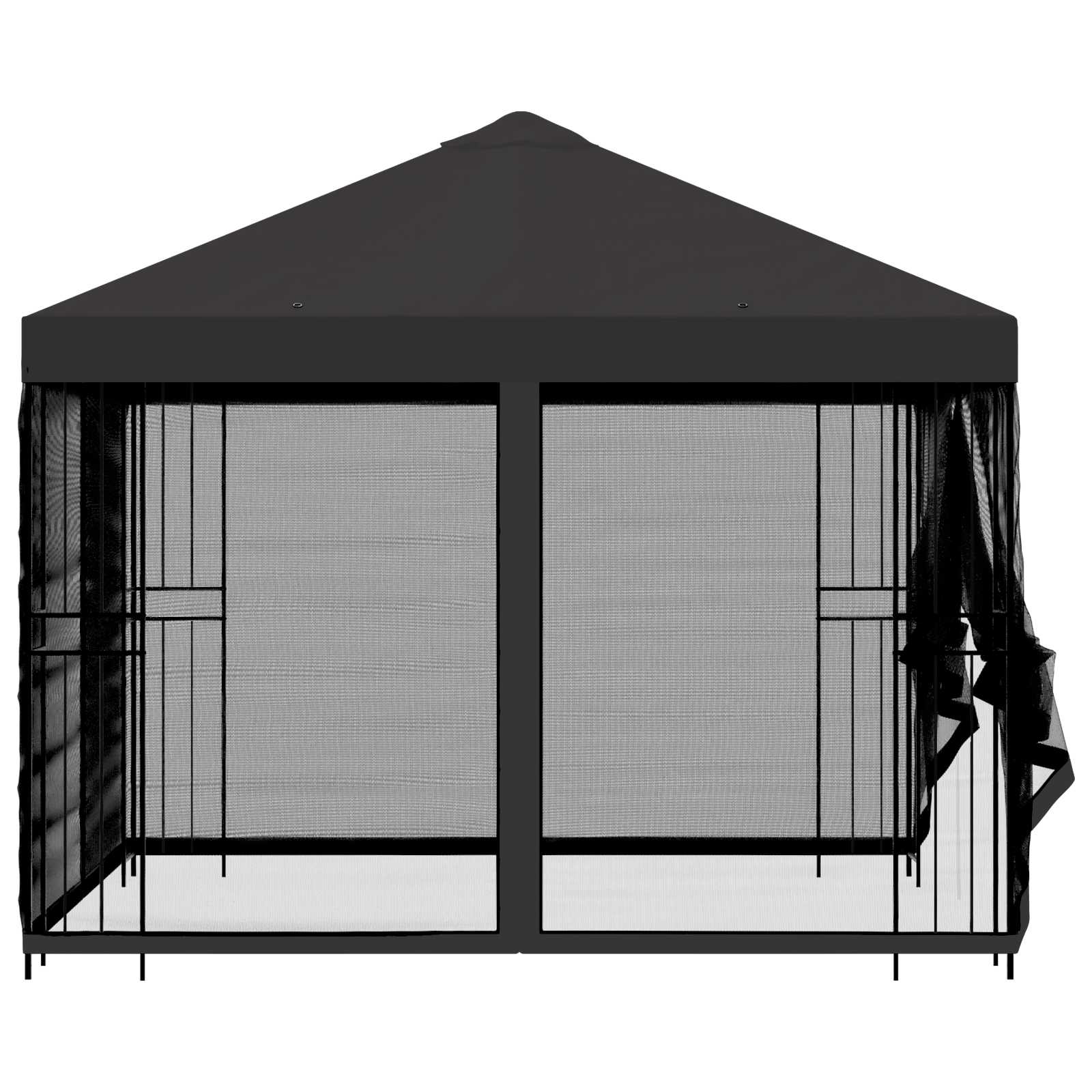Gazebo da giardino con pareti laterali 3 x 3 m Antracite