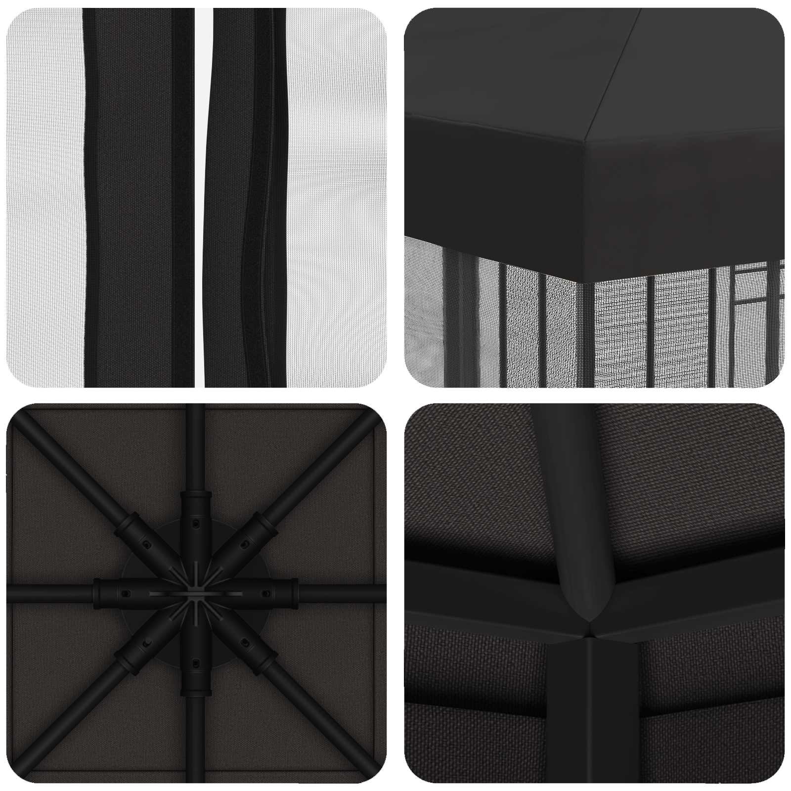 Gazebo da giardino con pareti laterali 3 x 3 m Antracite