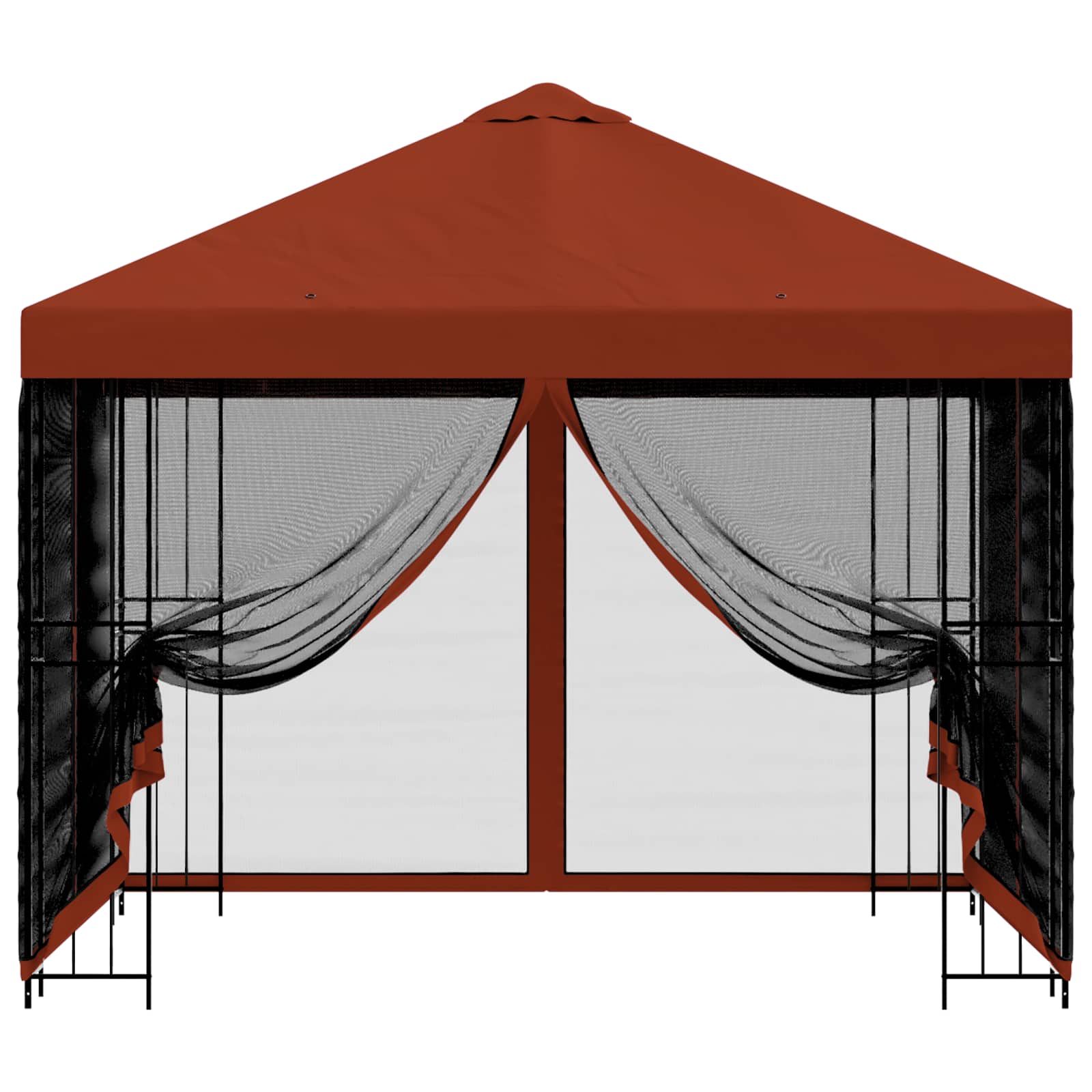 Gazebo da giardino con pareti laterali 3 x 3 m Terracotta