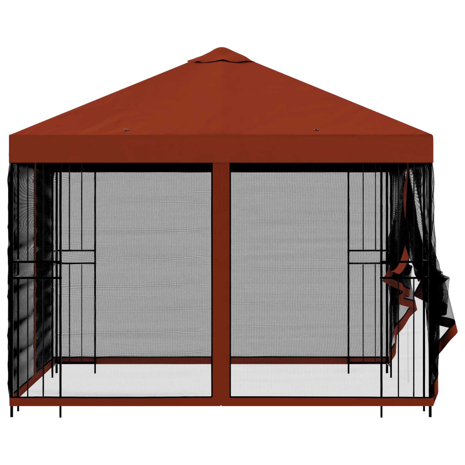 Gazebo da giardino con pareti laterali 3 x 3 m Terracotta